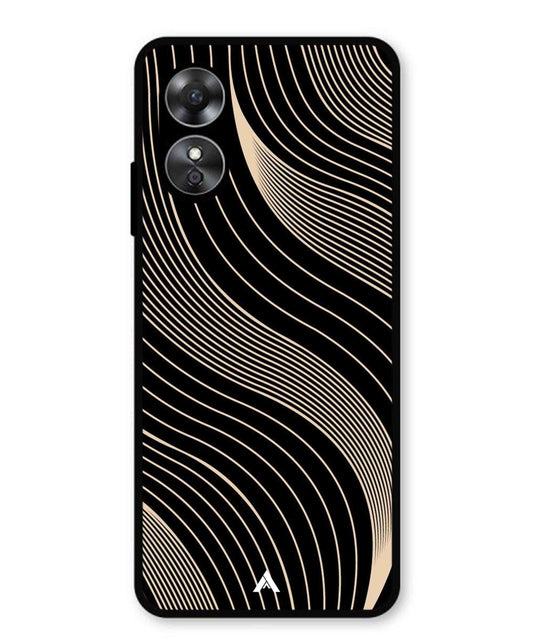 Stripe Pattern 13 Metal Back Cover Phone Case for Oppo A17K