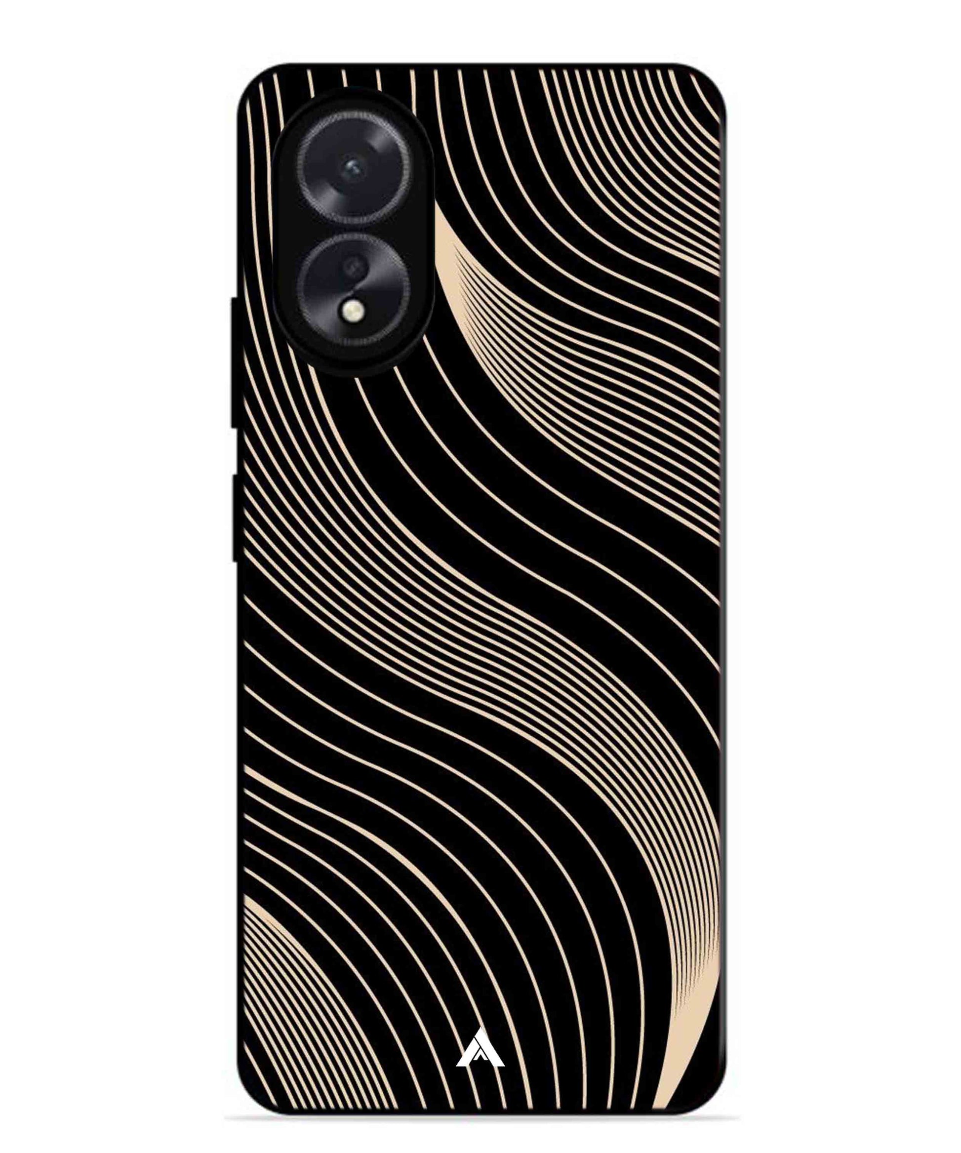Stripe Pattern 13 Metal Back Cover Phone Case for Oppo A38