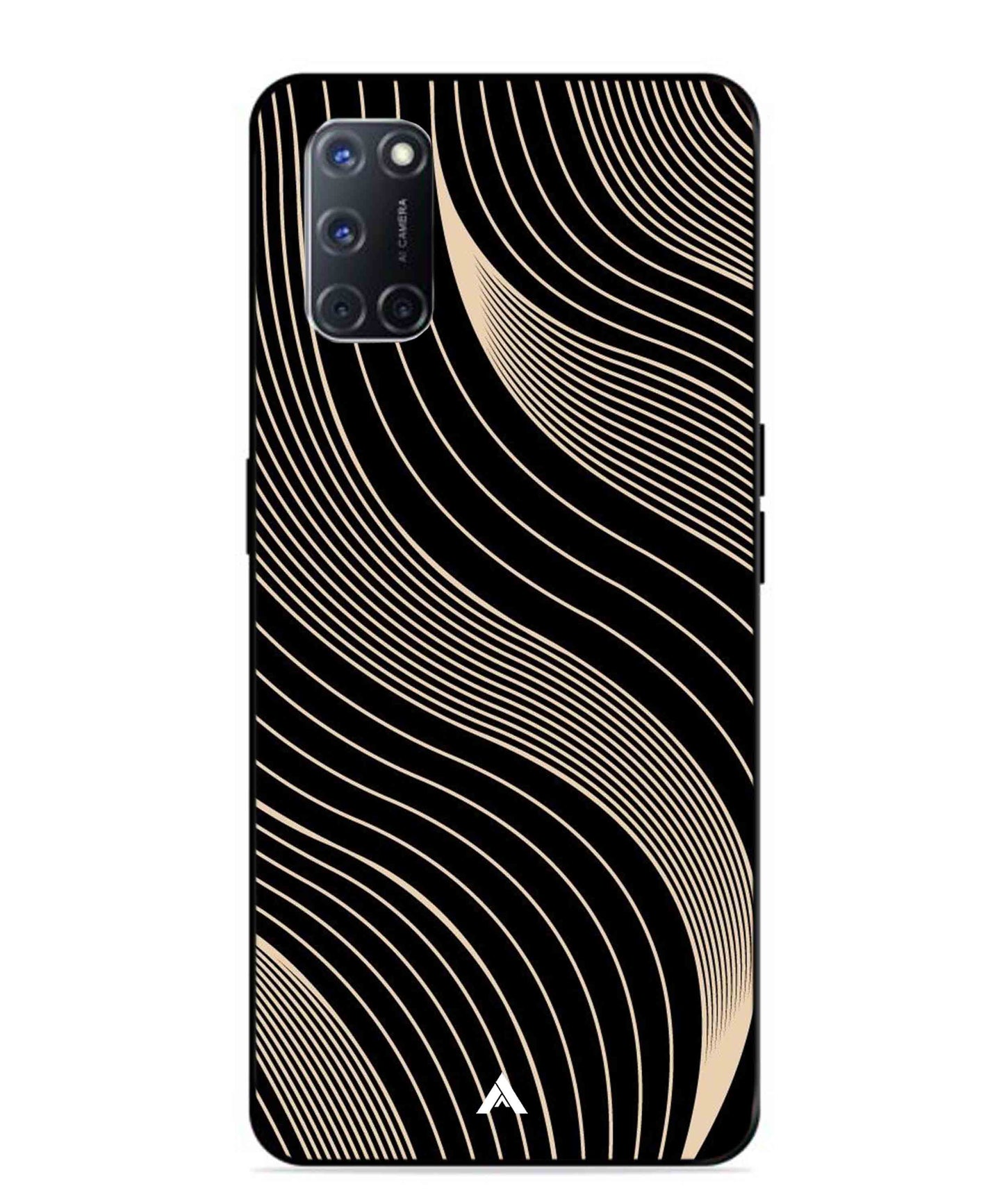 Stripe Pattern 13 Metal Back Cover Phone Case for Oppo A52