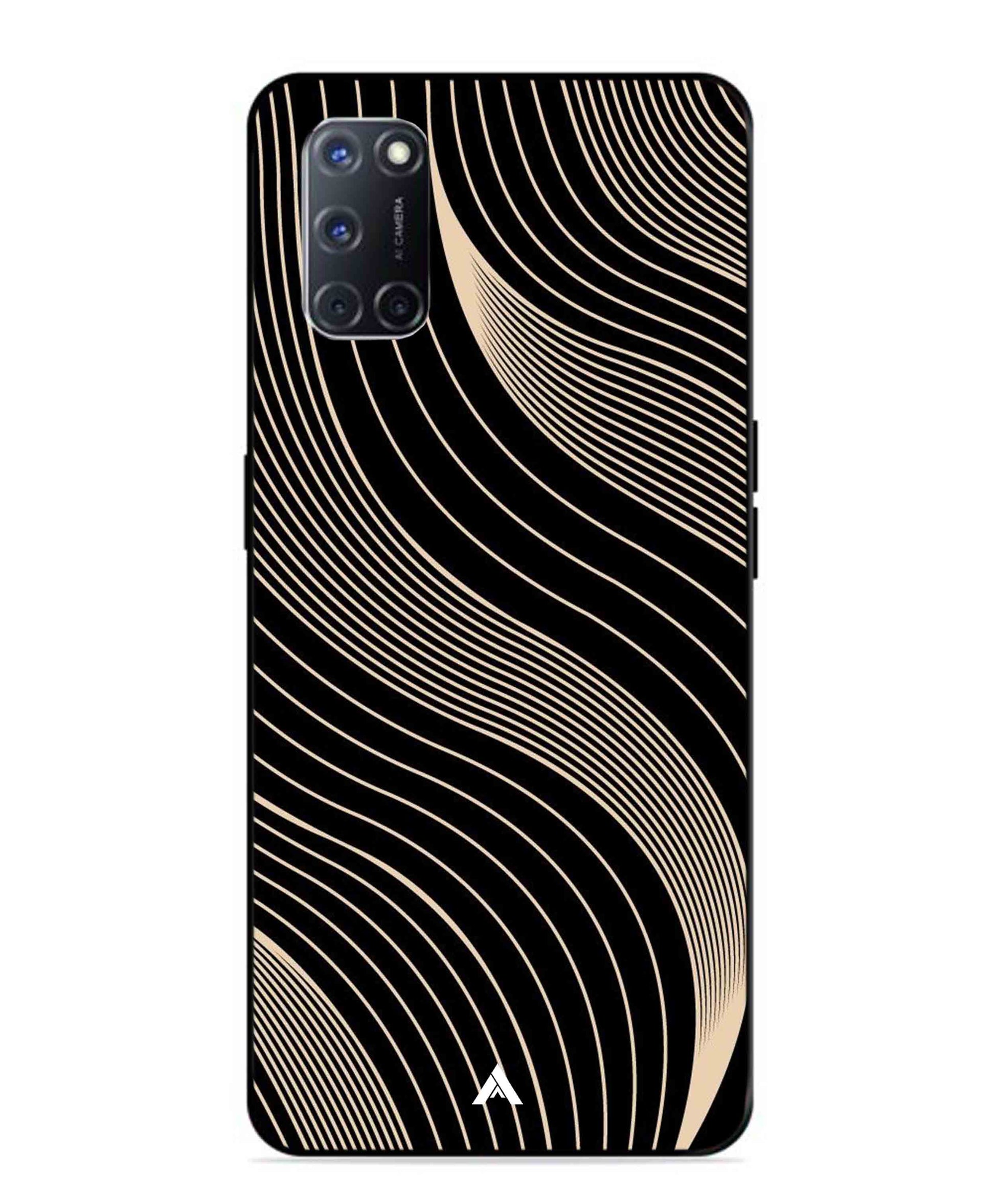 Stripe Pattern 13 Metal Back Cover Phone Case for Oppo A52