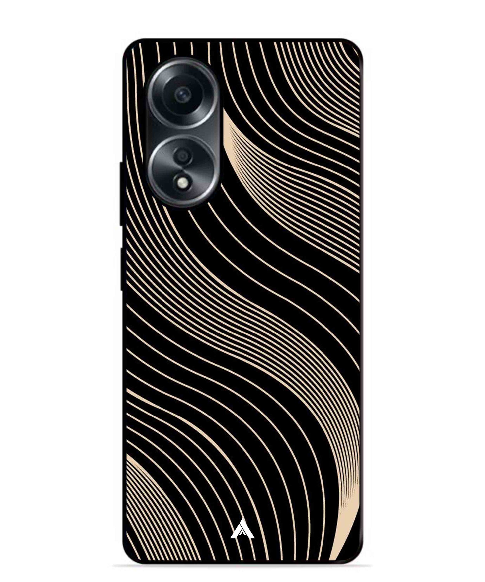 Stripe Pattern 13 Metal Back Cover Phone Case for Oppo A58