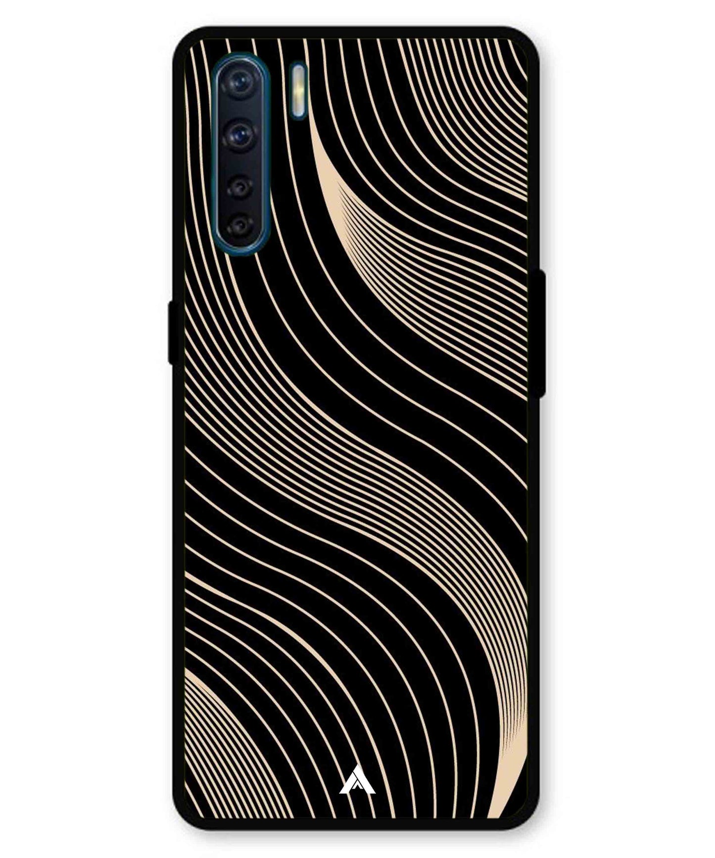 Stripe Pattern 13 Metal Back Cover Phone Case for Oppo A91