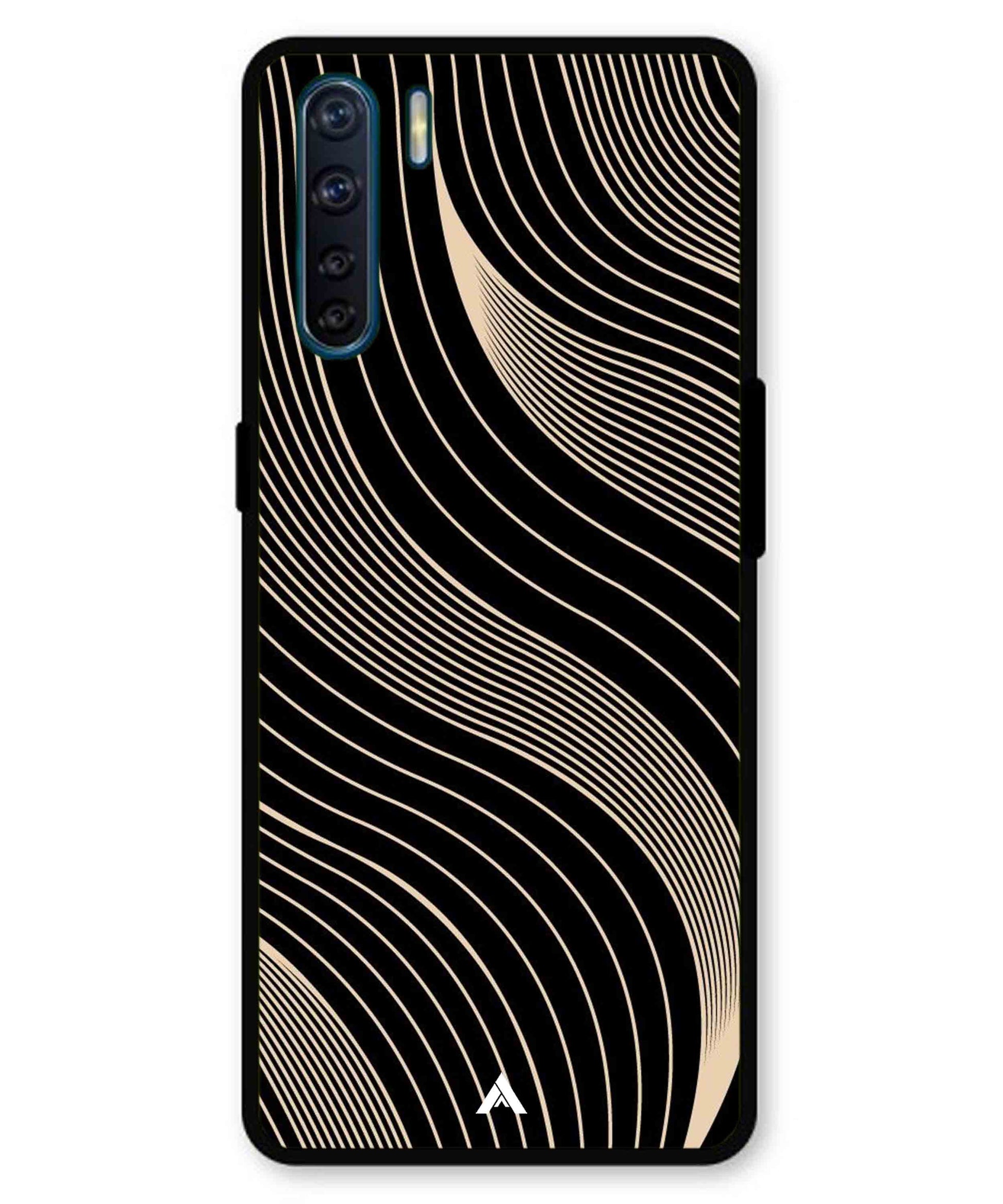 Stripe Pattern 13 Metal Back Cover Phone Case for Oppo A91