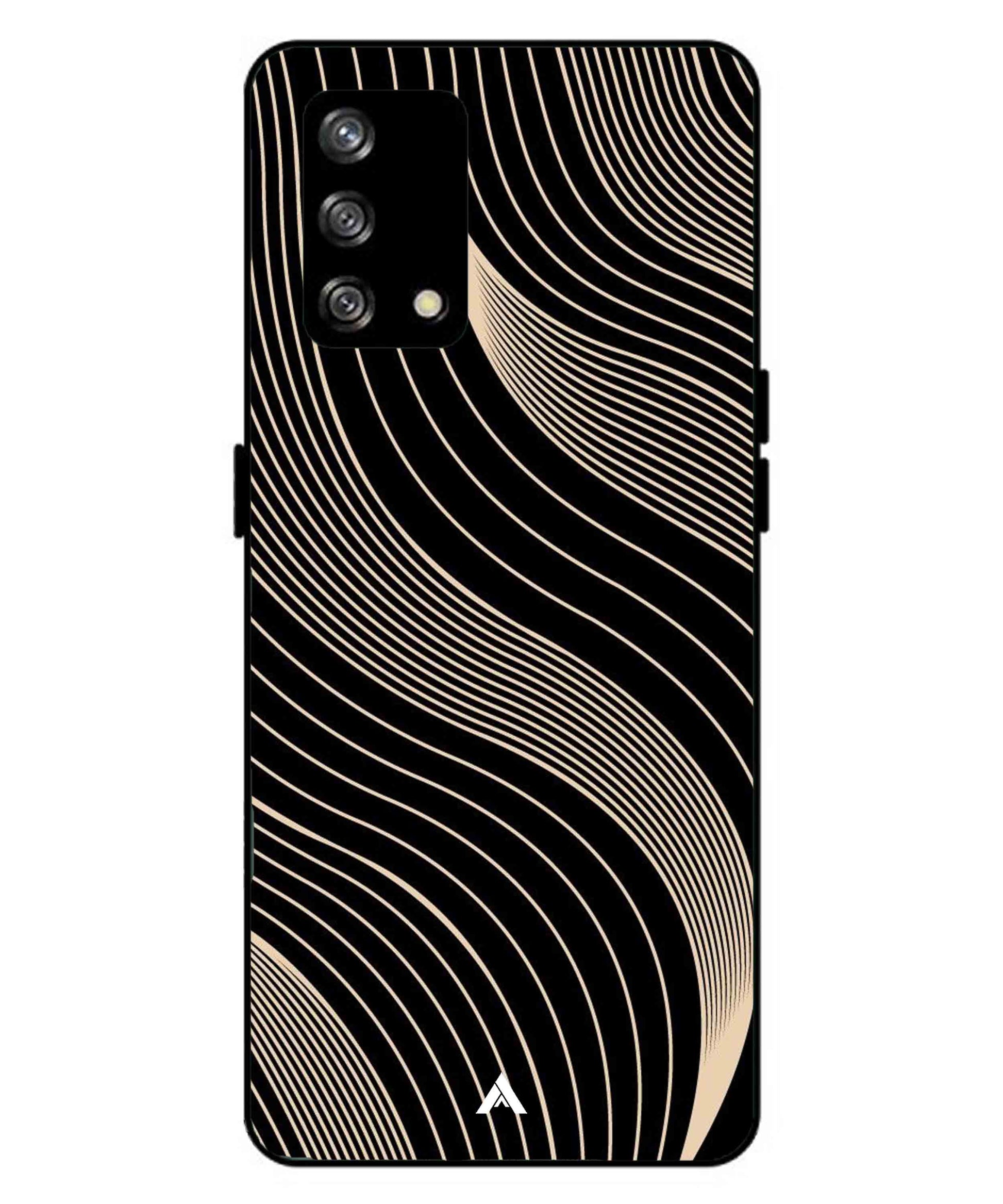 Stripe Pattern 13 Metal Back Cover Phone Case for Oppo A93