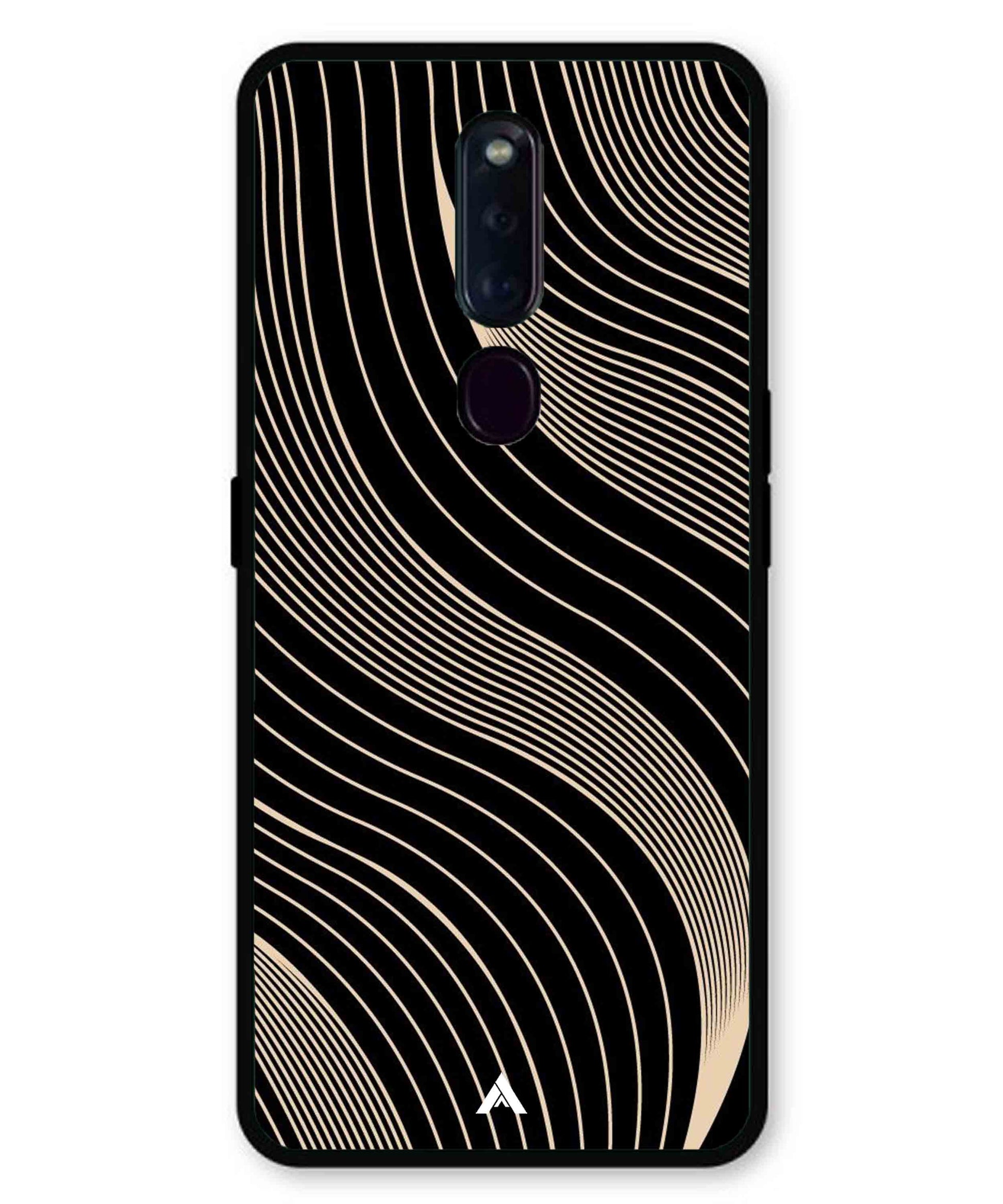 Stripe Pattern 13 Metal Back Cover Phone Case for Oppo F11 Pro