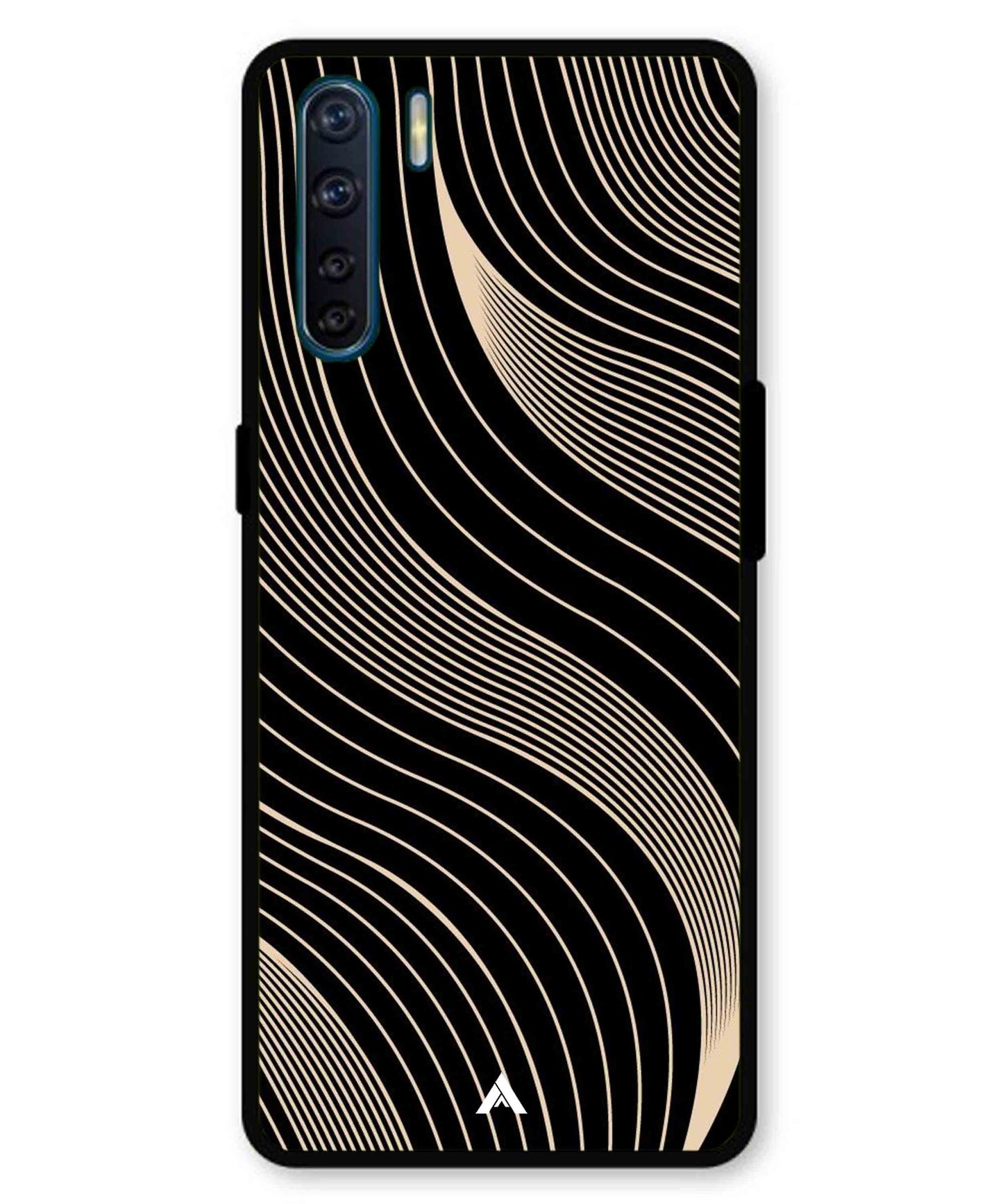 Stripe Pattern 13 Metal Back Cover Phone Case for Oppo F15