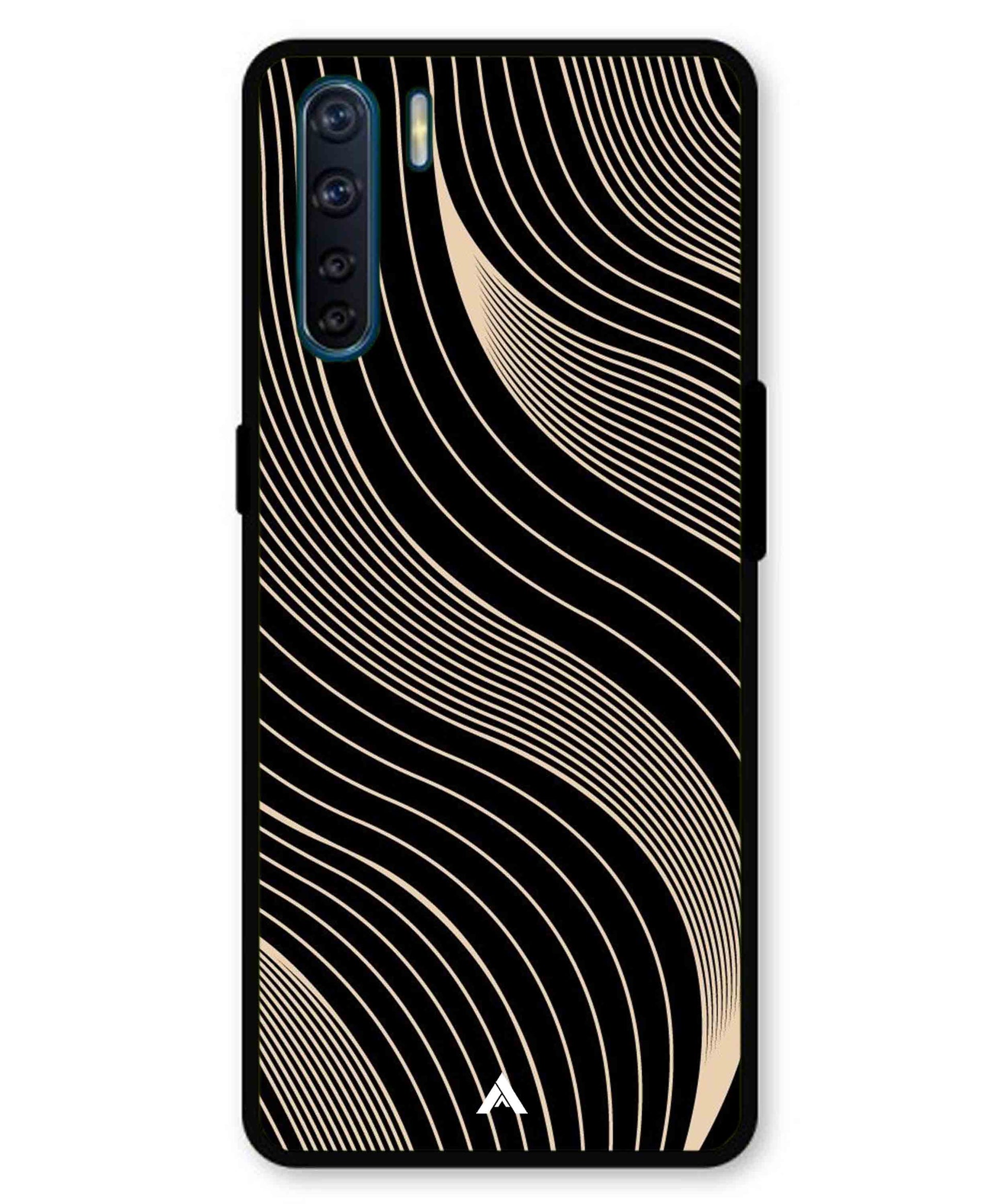 Stripe Pattern 13 Metal Back Cover Phone Case for Oppo F15