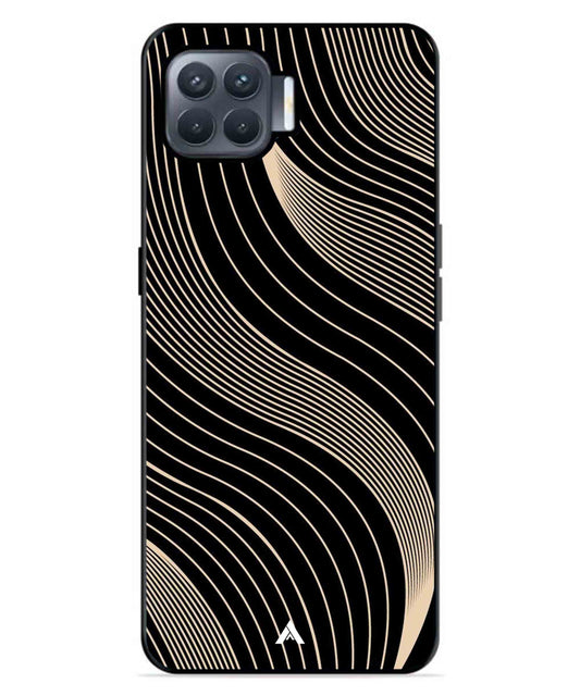 Stripe Pattern 13 Metal Back Cover Phone Case for Oppo F17 Pro