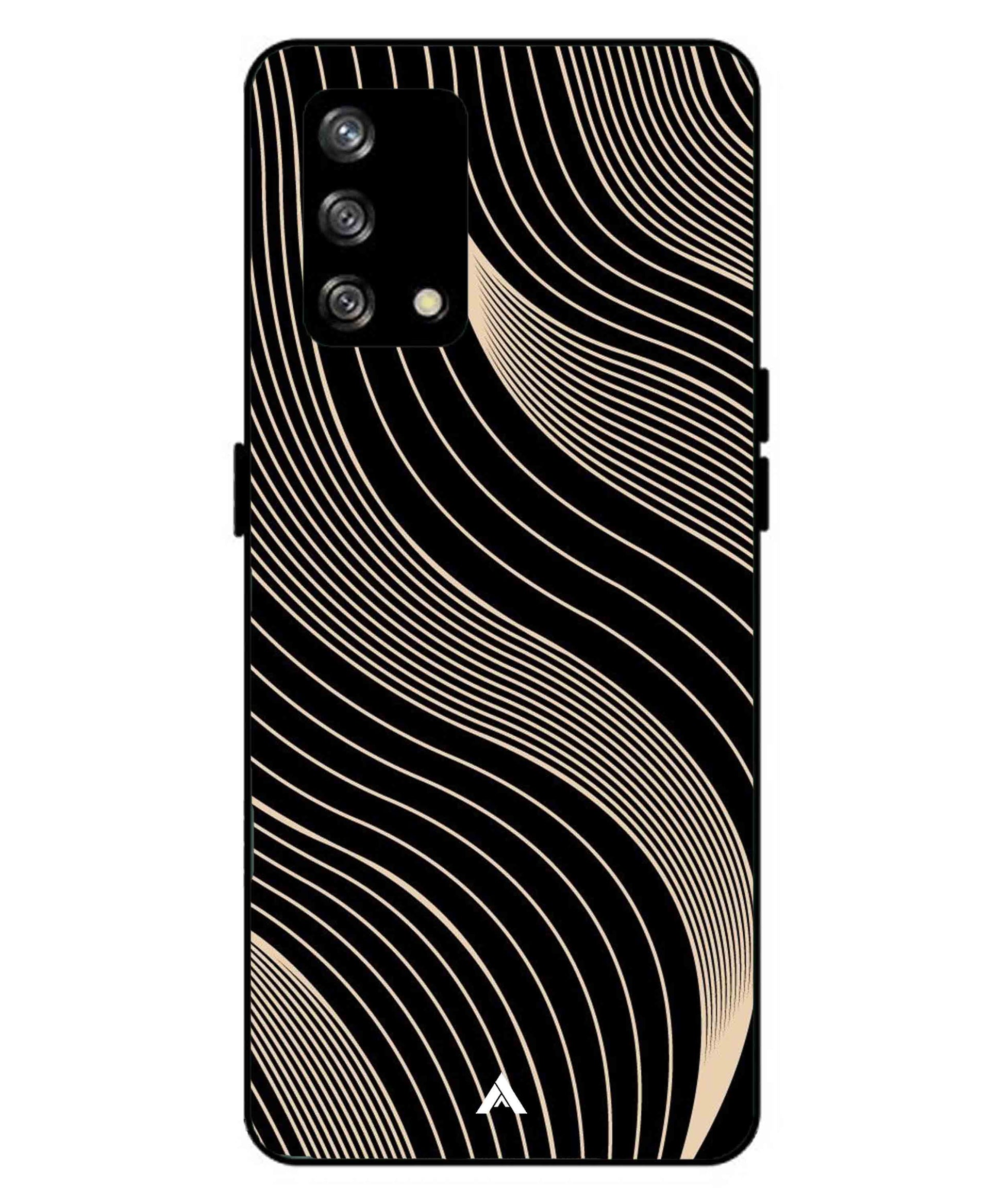 Stripe Pattern 13 Metal Back Cover Phone Case for Oppo F19