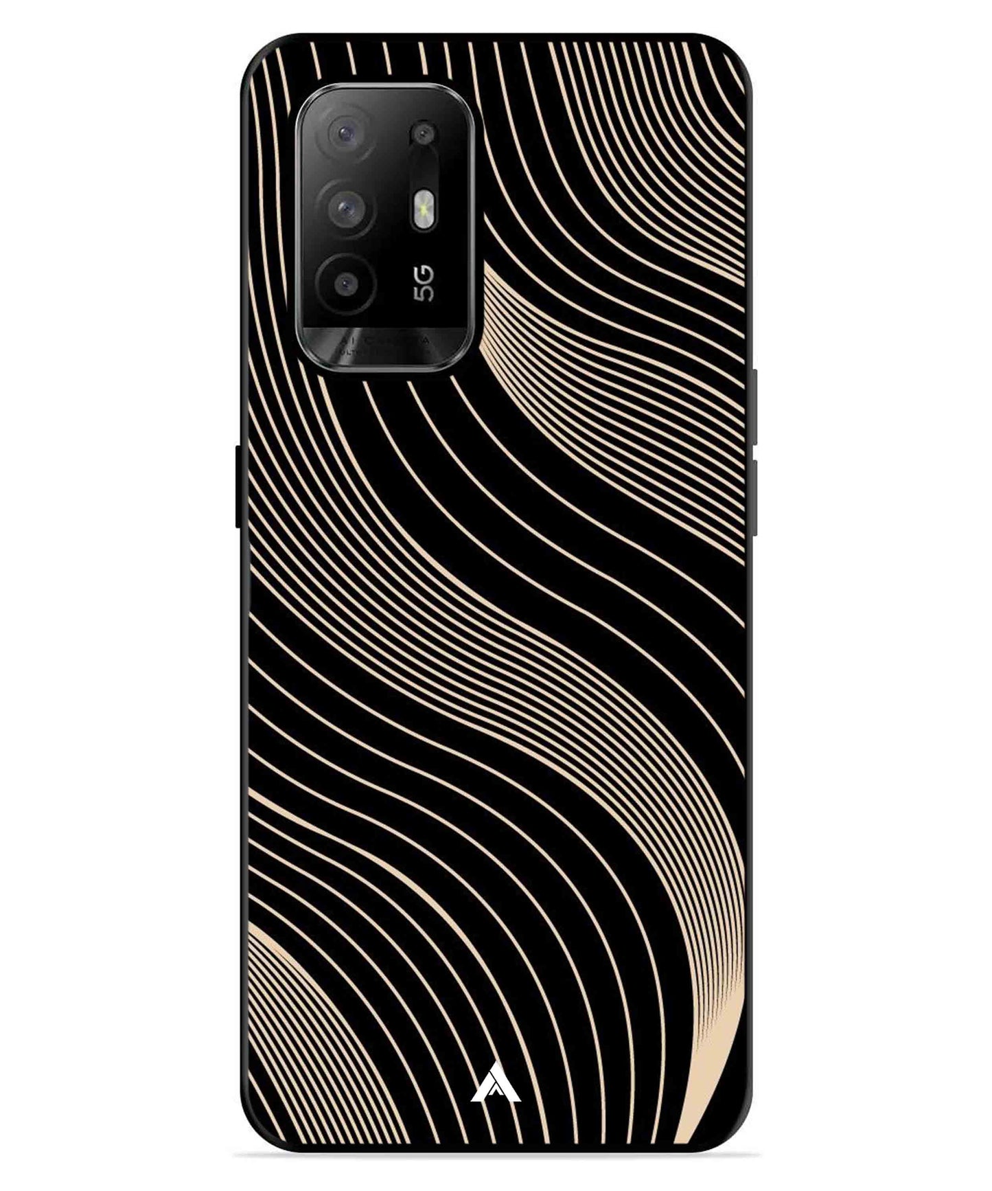 Stripe Pattern 13 Metal Back Cover Phone Case for Oppo F19 Pro Plus