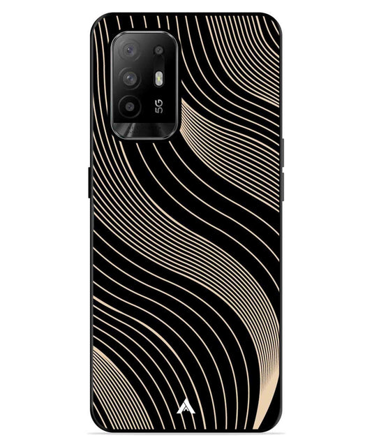 Stripe Pattern 13 Metal Back Cover Phone Case for Oppo F19 Pro Plus