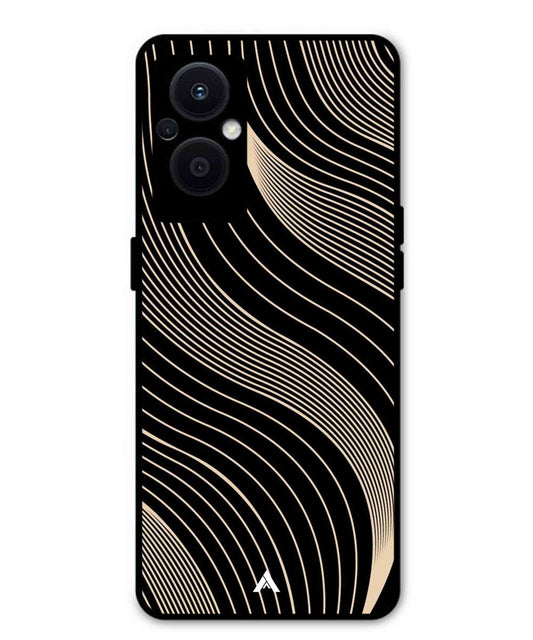 Stripe Pattern 13 Metal Back Cover Phone Case for Oppo F21 Pro 5G