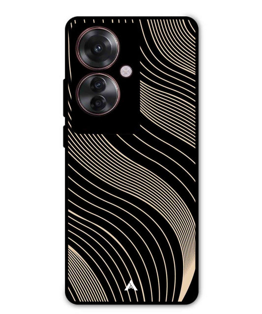 Stripe Pattern 13 Metal Back Cover Phone Case for Oppo F25 Pro