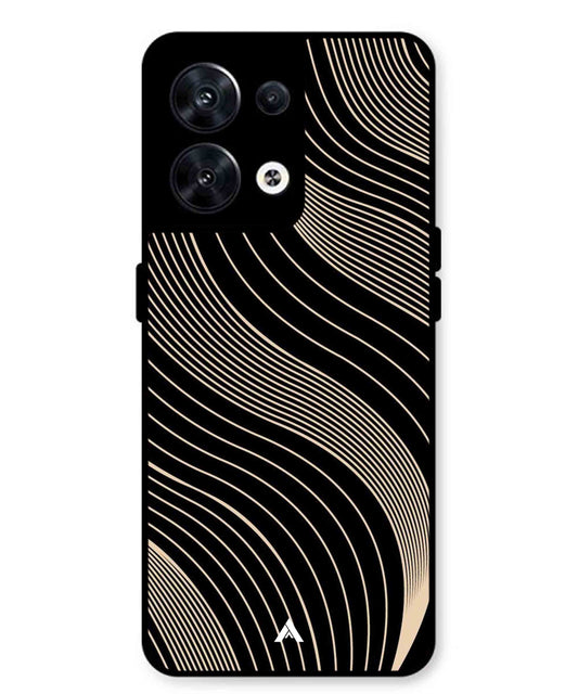 Stripe Pattern 13 Metal Back Cover Phone Case for Oppo Reno 10 Pro