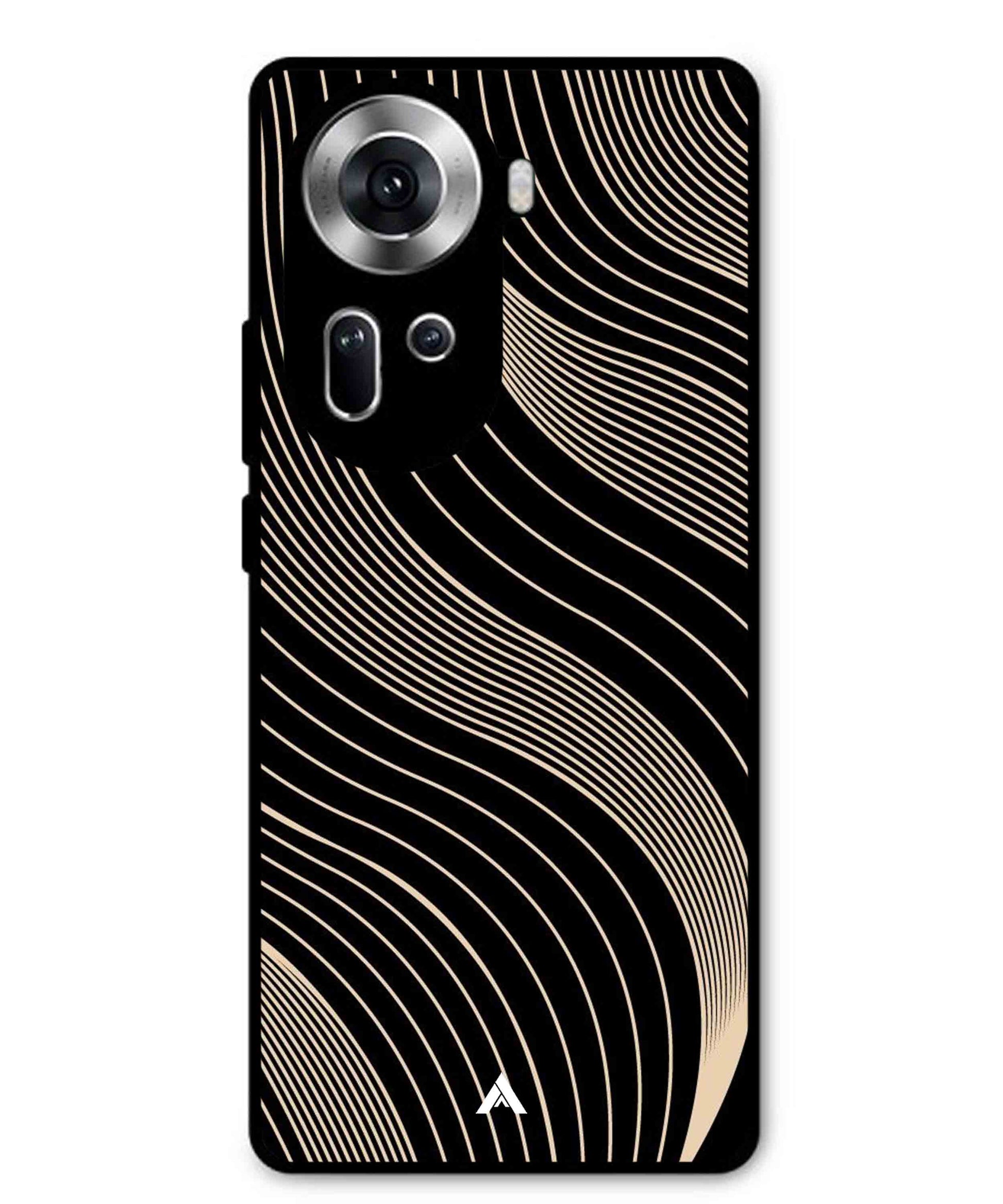 Stripe Pattern 13 Metal Back Cover Phone Case for Oppo Reno 11