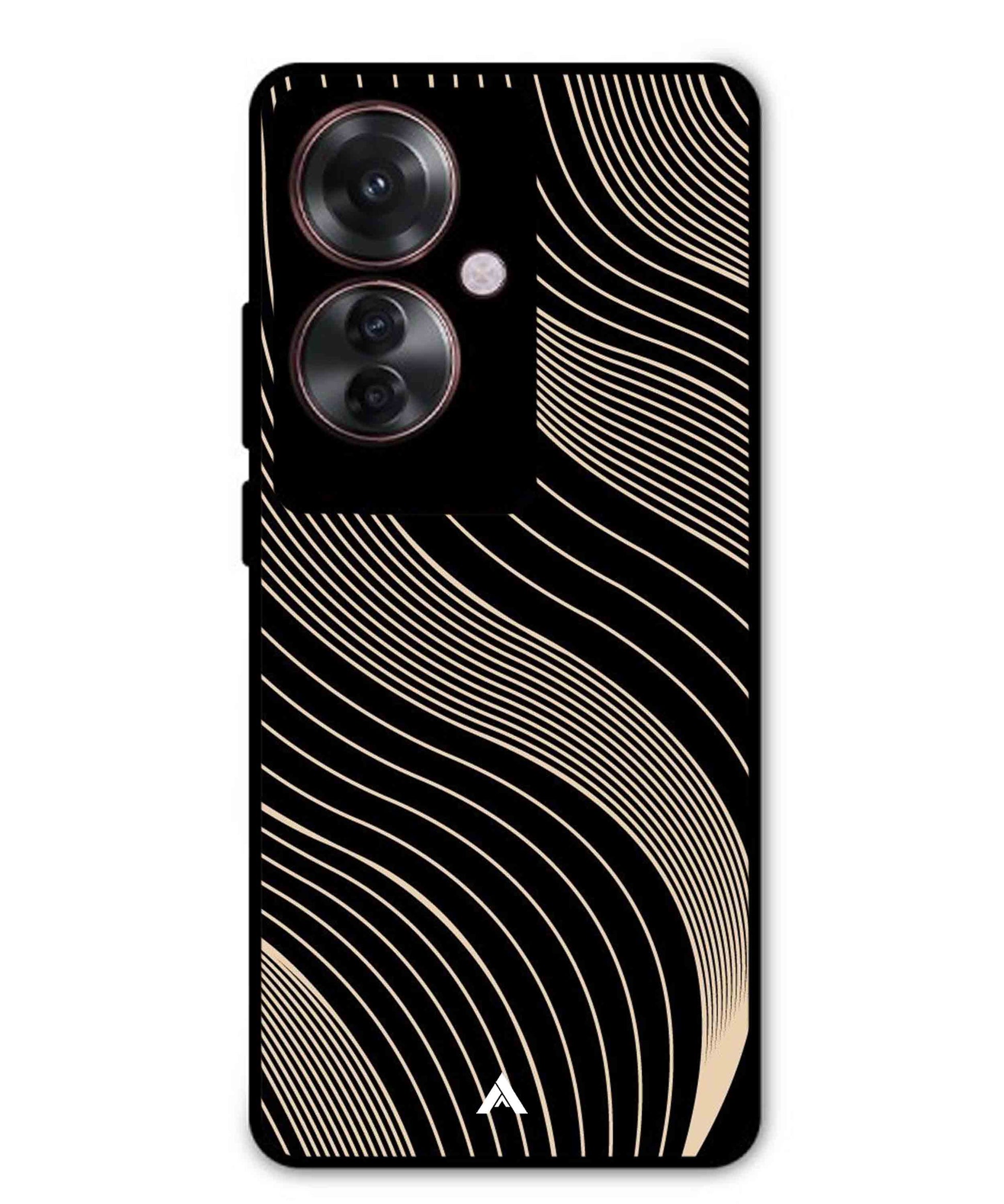 Stripe Pattern 13 Metal Back Cover Phone Case for Oppo Reno 11F