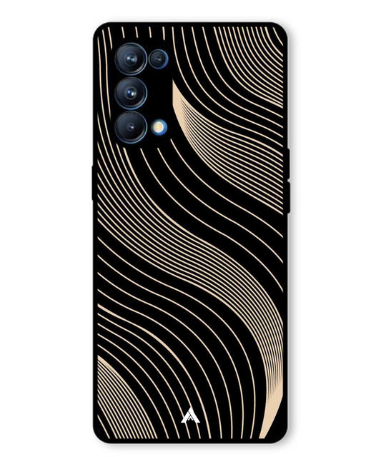 Stripe Pattern 13 Metal Back Cover Phone Case for Oppo Reno 5 Pro