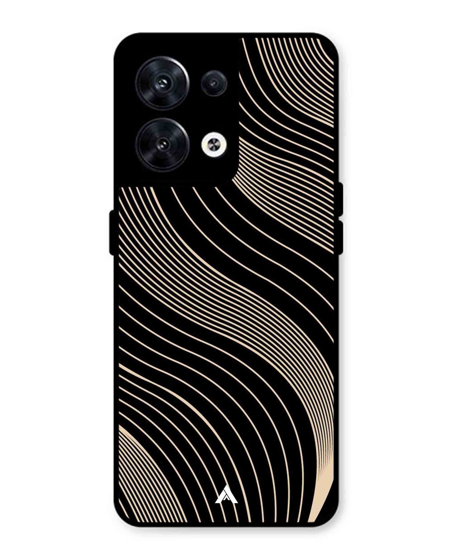 Stripe Pattern 13 Metal Back Cover Phone Case for Oppo Reno 8