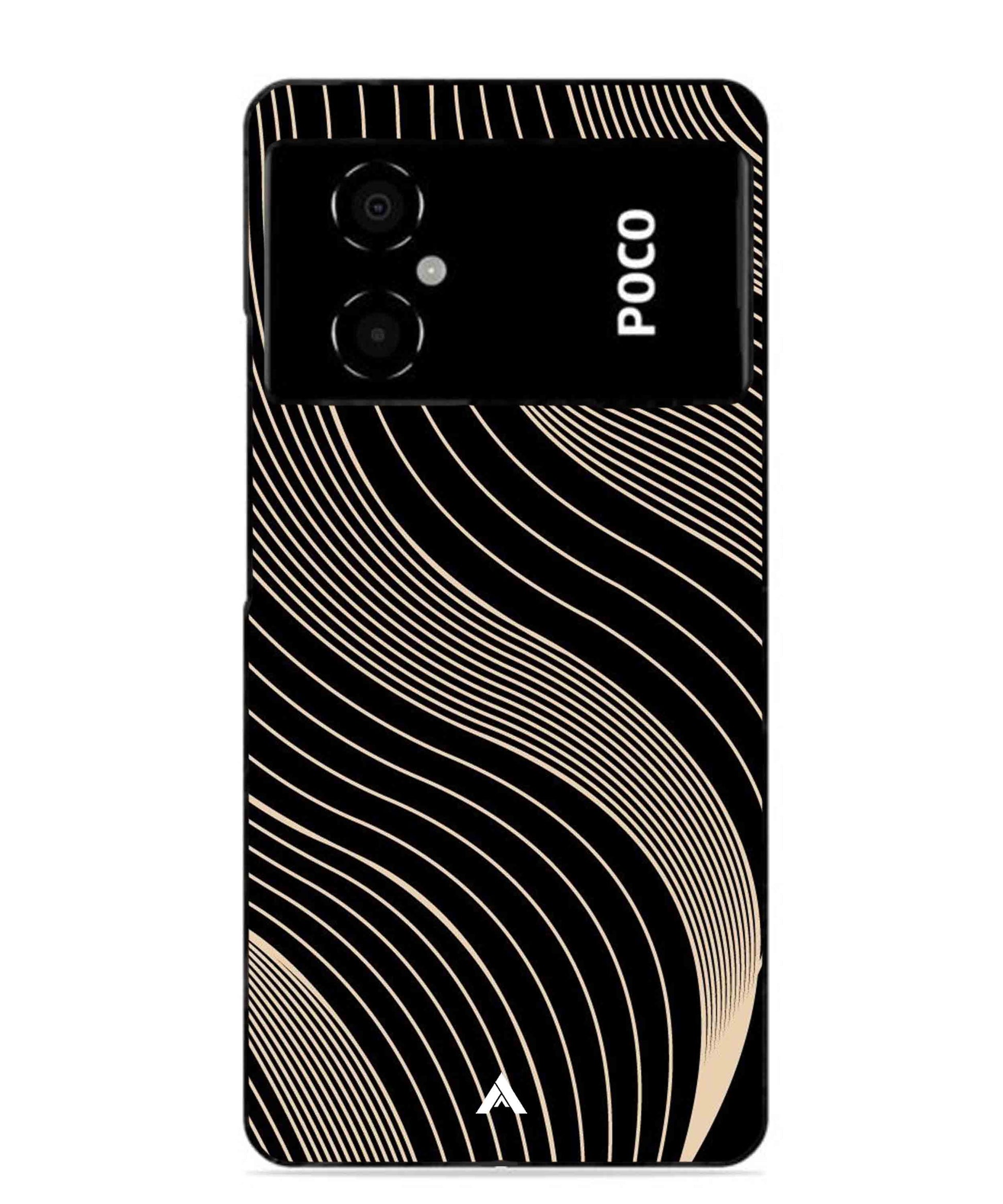 Stripe Pattern 13 Metal Back Cover Phone Case for Poco M4 5G