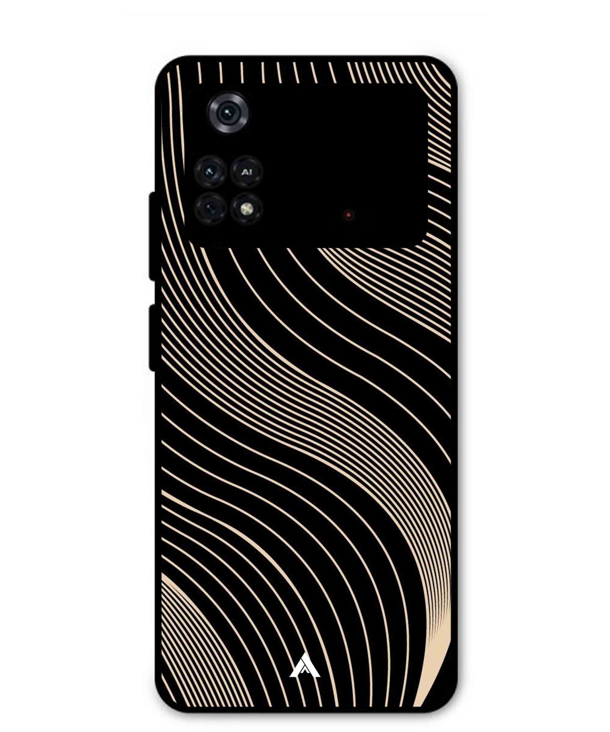 Stripe Pattern 13 Metal Back Cover Phone Case for Poco M4 Pro 4G