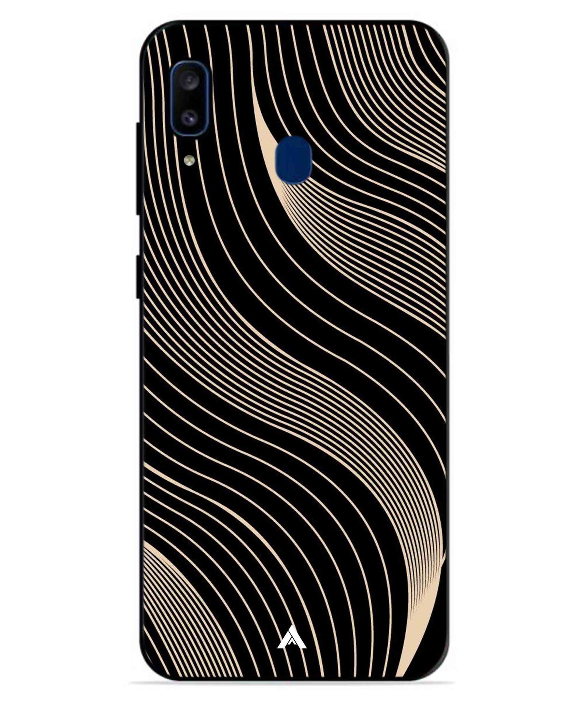 Stripe Pattern 13 Metal Back Cover Phone Case for Samsung Galaxy A20