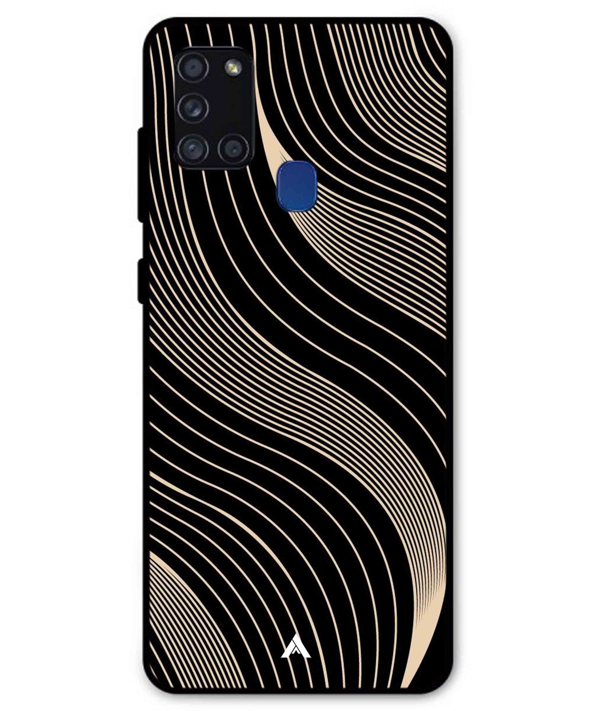Stripe Pattern 13 Metal Back Cover Phone Case for Samsung Galaxy A21s