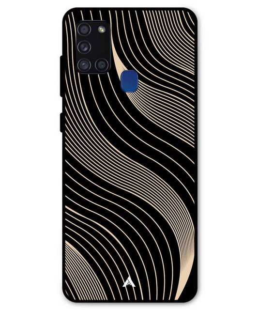 Stripe Pattern 13 Metal Back Cover Phone Case for Samsung Galaxy A21s