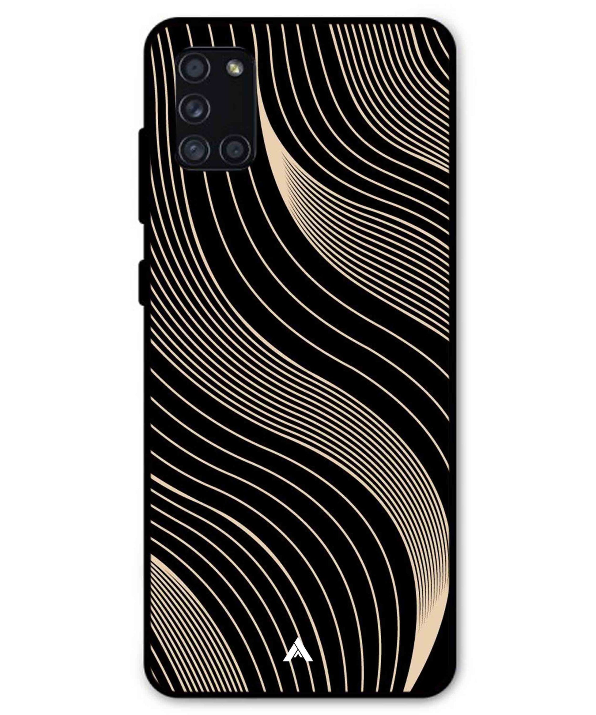 Stripe Pattern 13 Metal Back Cover Phone Case for Samsung Galaxy A31
