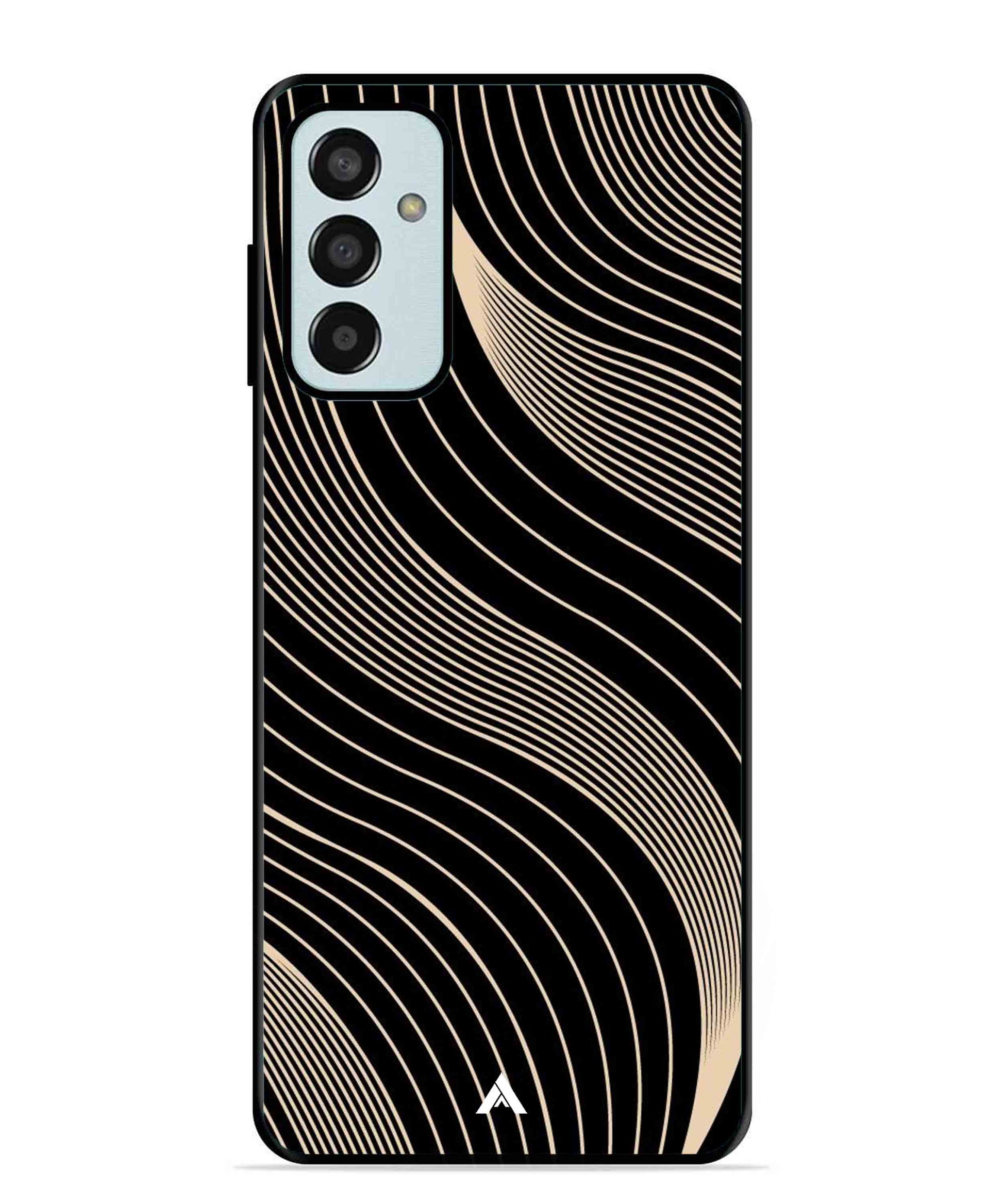 Stripe Pattern 13 Metal Back Cover Phone Case for Samsung Galaxy M13 4G