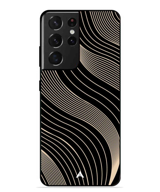 Stripe Pattern 13 Metal Back Cover Phone Case for Samsung Galaxy S21 Ultra