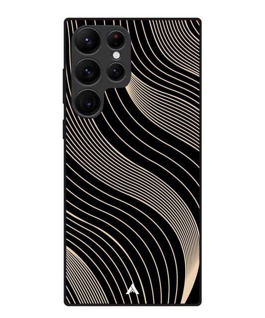 Stripe Pattern 13 Metal Back Cover Phone Case for Samsung Galaxy S22 Ultra
