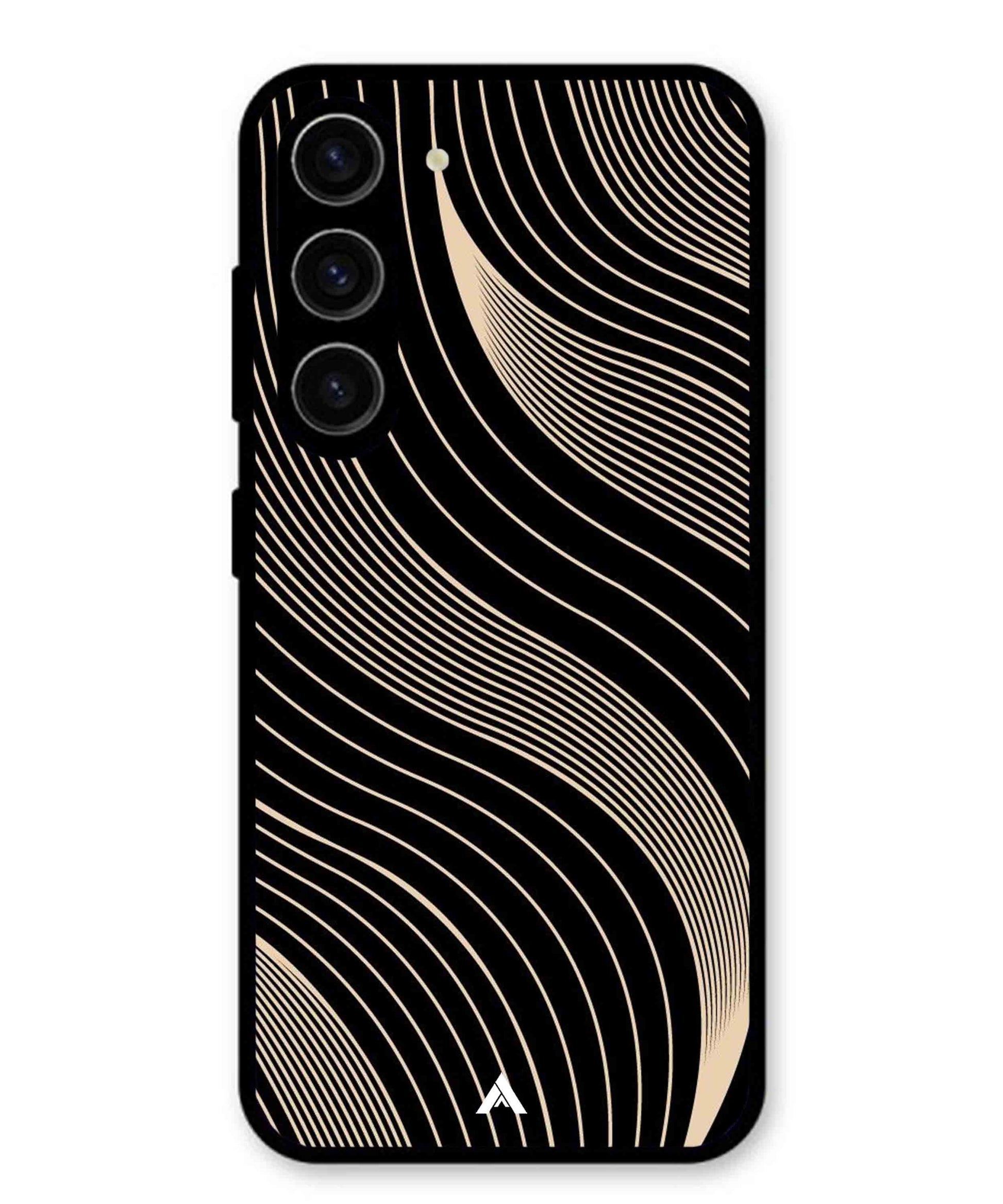 Stripe Pattern 13 Metal Back Cover Phone Case for Samsung Galaxy S23