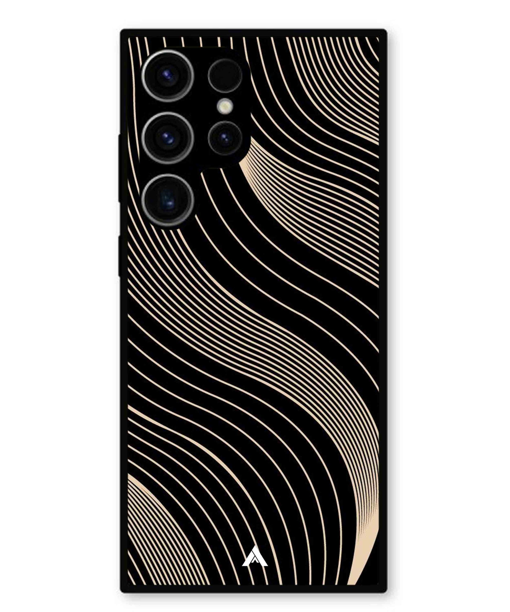 Stripe Pattern 13 Metal Back Cover Phone Case for Samsung Galaxy S23 Ultra