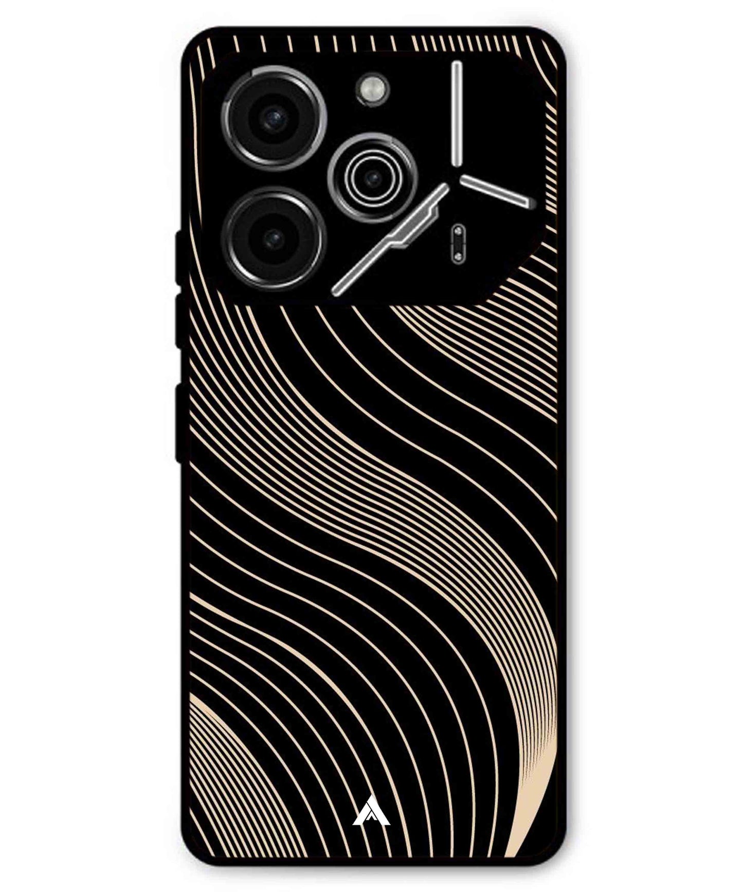 Stripe Pattern 13 Metal Back Cover Phone Case for Tecno Pova 6 Pro
