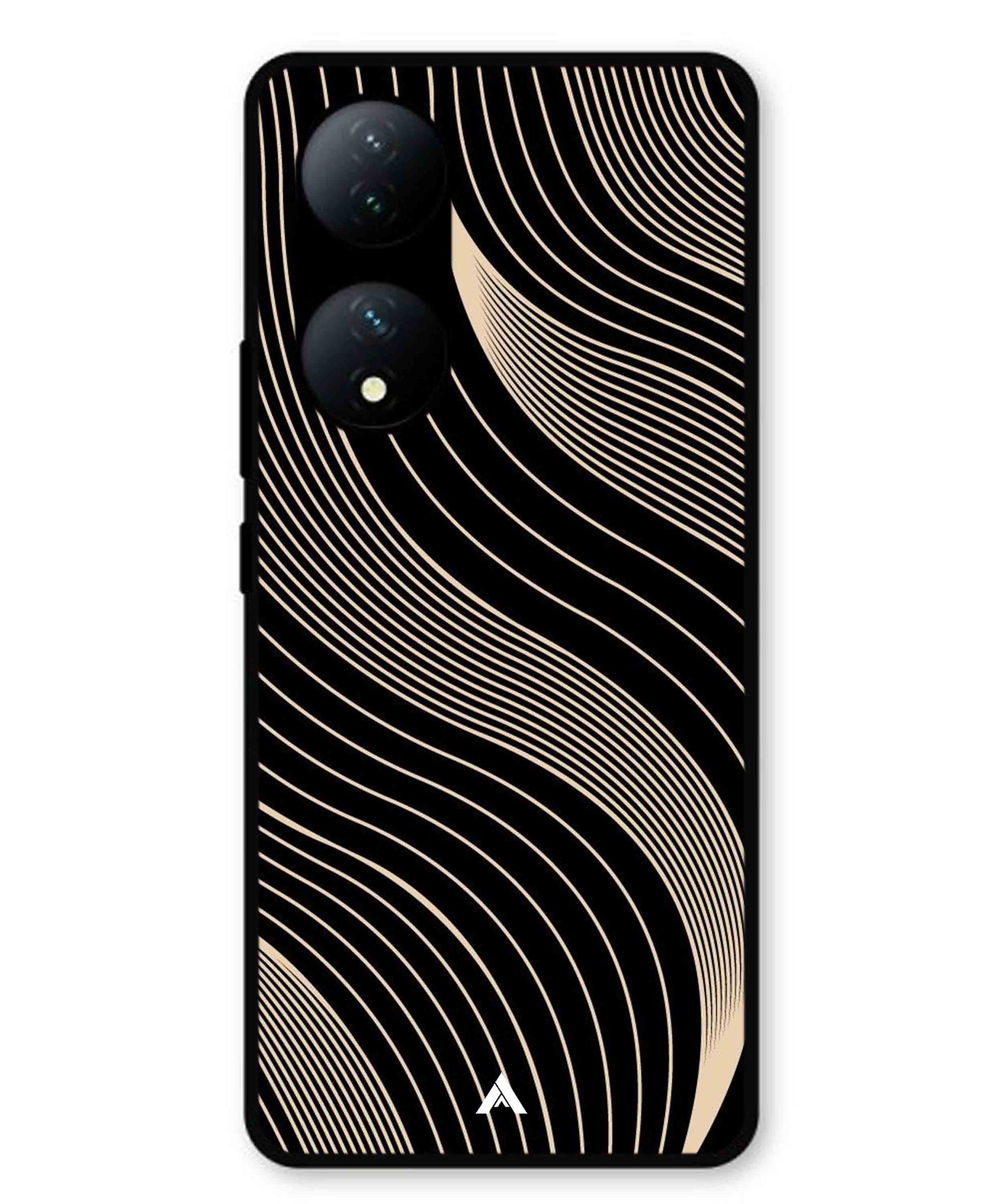 Stripe Pattern 13 Metal Back Cover Phone Case for Vivo T2