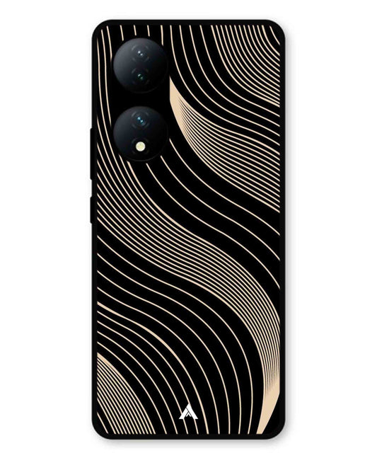 Stripe Pattern 13 Metal Back Cover Phone Case for Vivo T2
