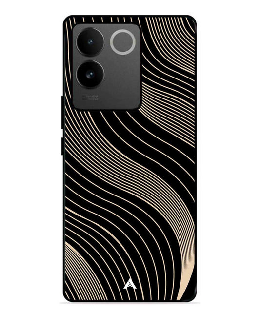 Stripe Pattern 13 Metal Back Cover Phone Case for Vivo T2 Pro