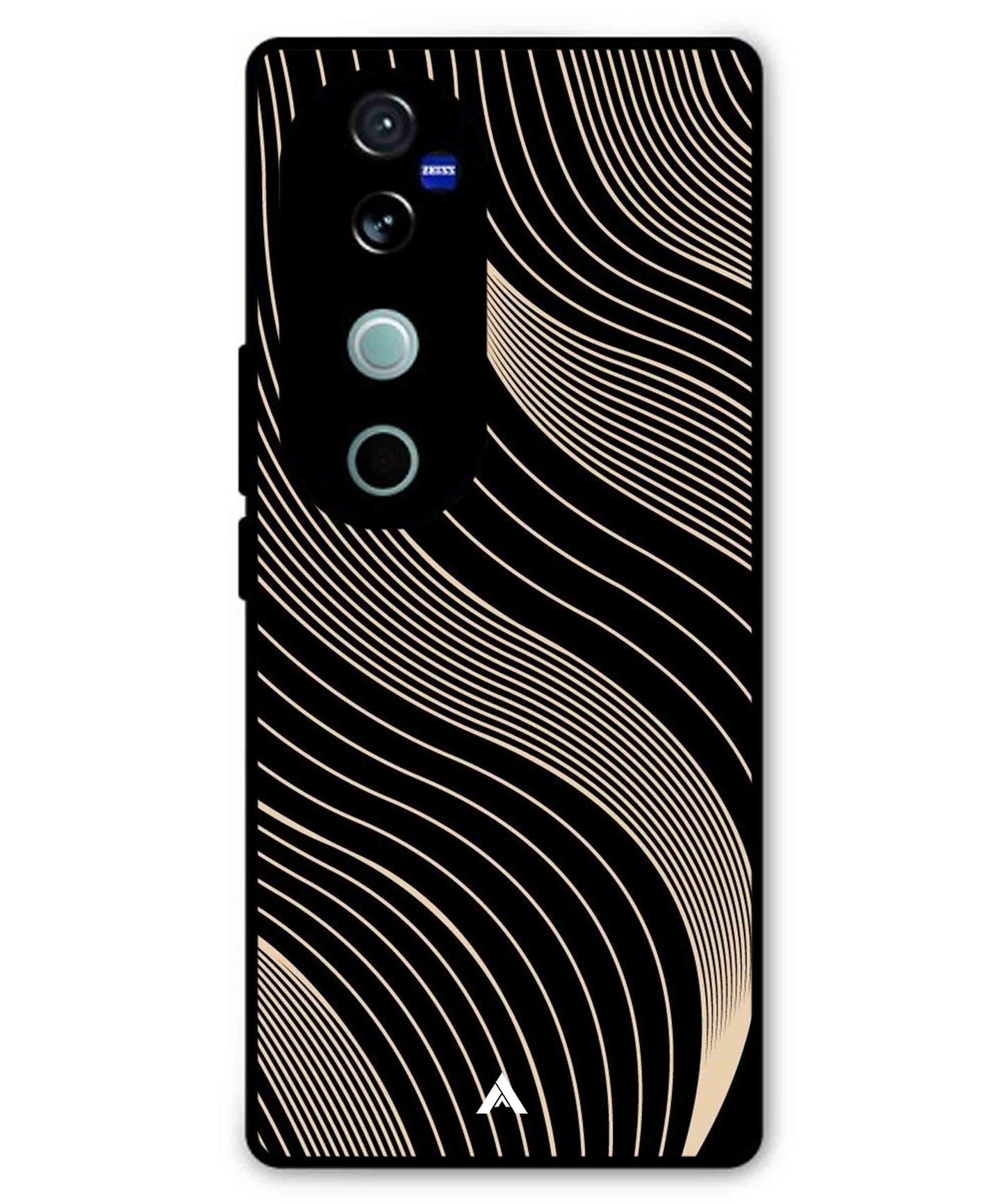 Stripe Pattern 13 Metal Back Cover Phone Case for Vivo T3 Ultra