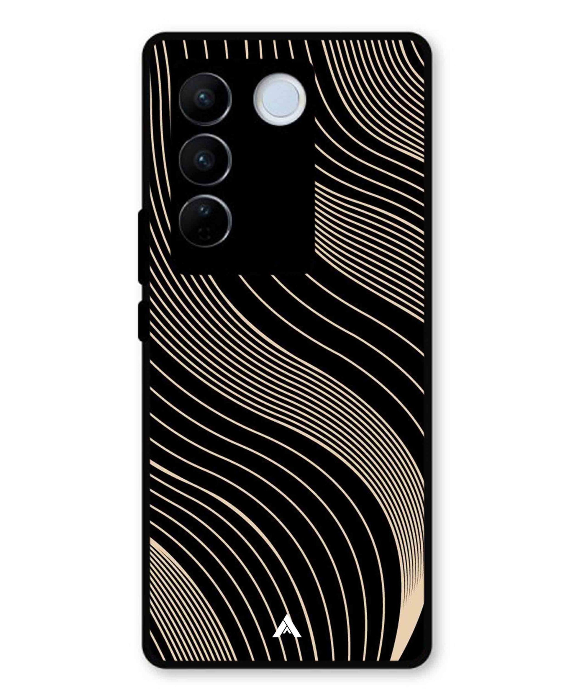 Stripe Pattern 13 Metal Back Cover Phone Case for Vivo v27