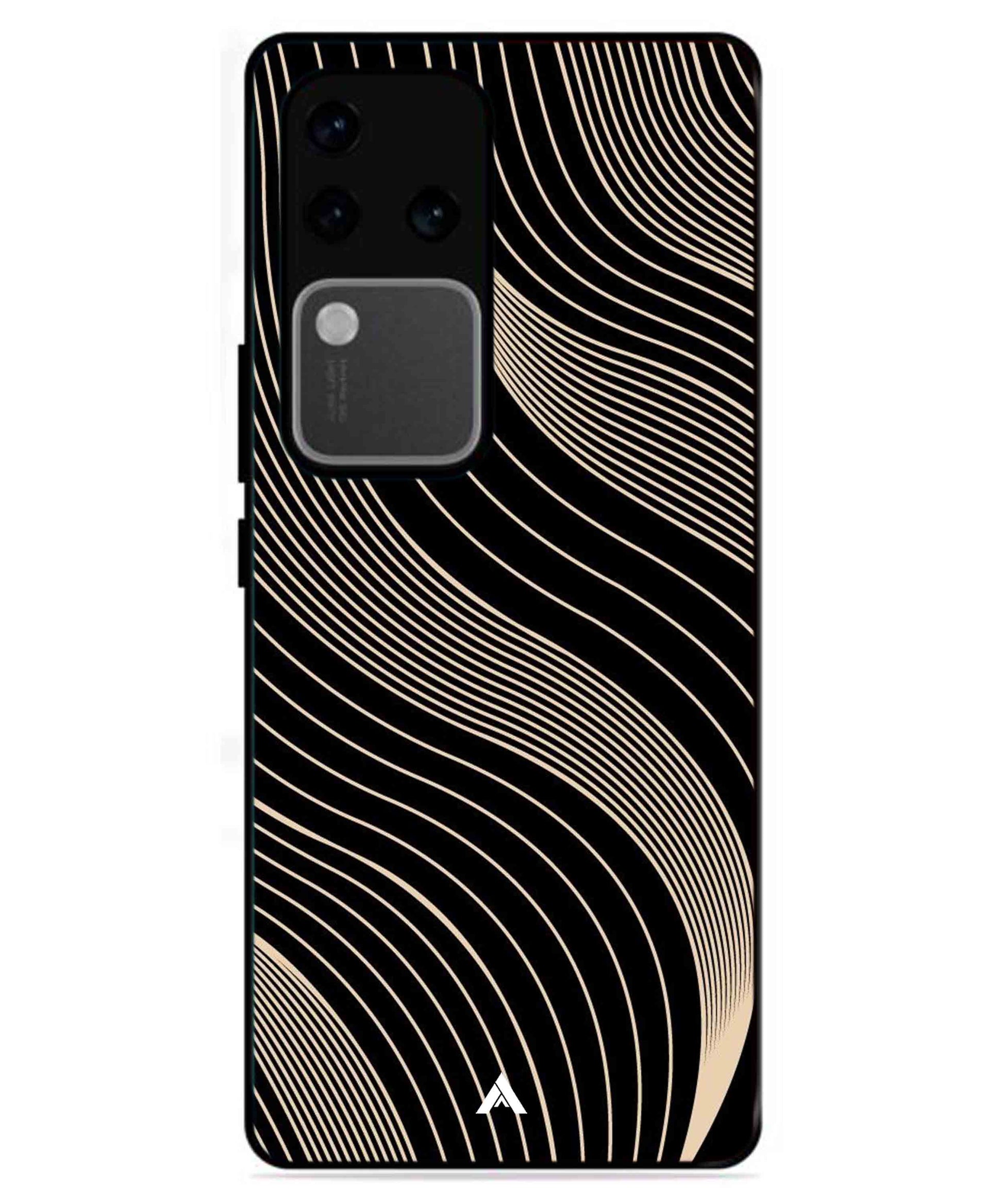 Stripe Pattern 13 Metal Back Cover Phone Case for Vivo v30 Pro