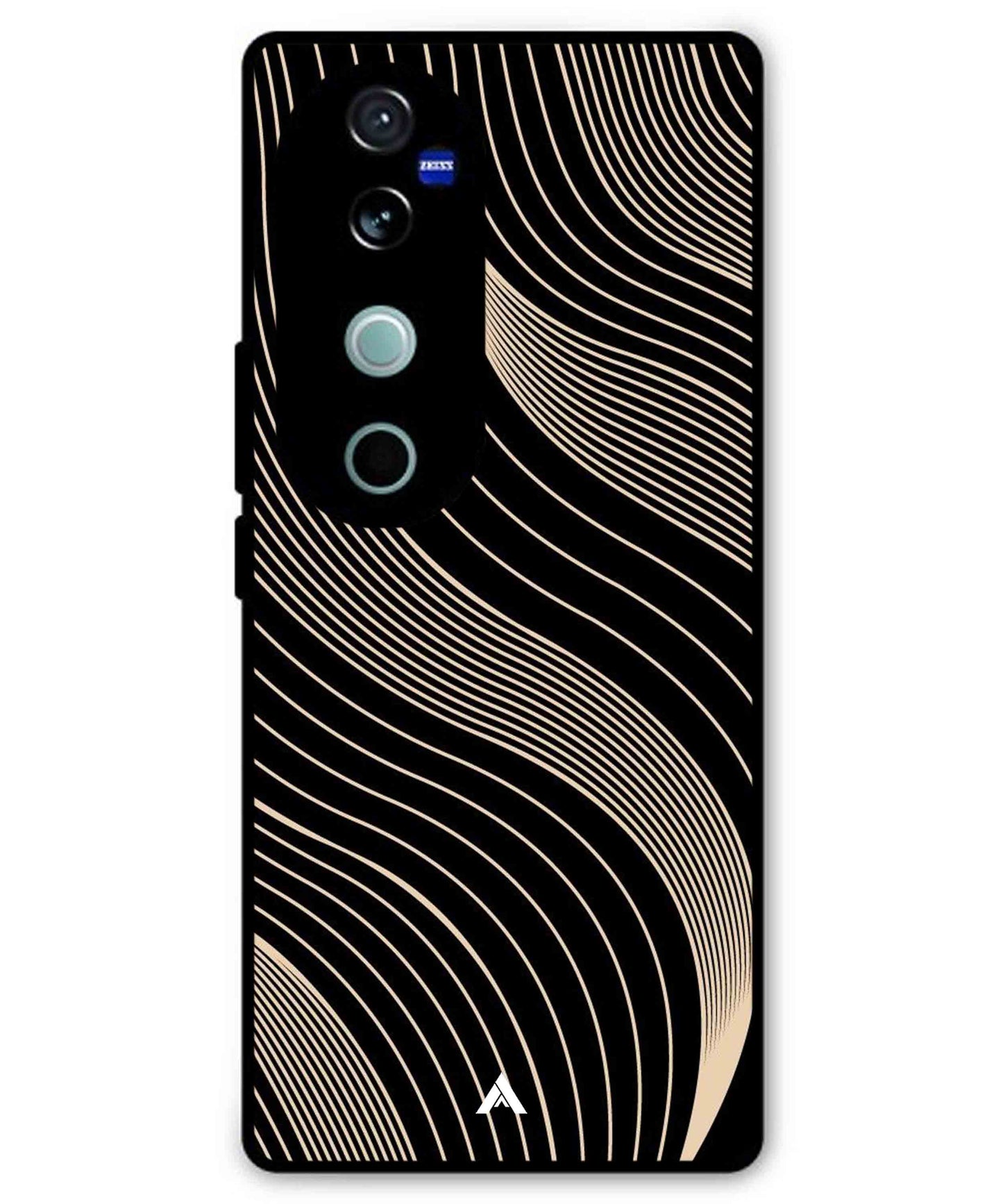 Stripe Pattern 13 Metal Back Cover Phone Case for Vivo v40 Pro