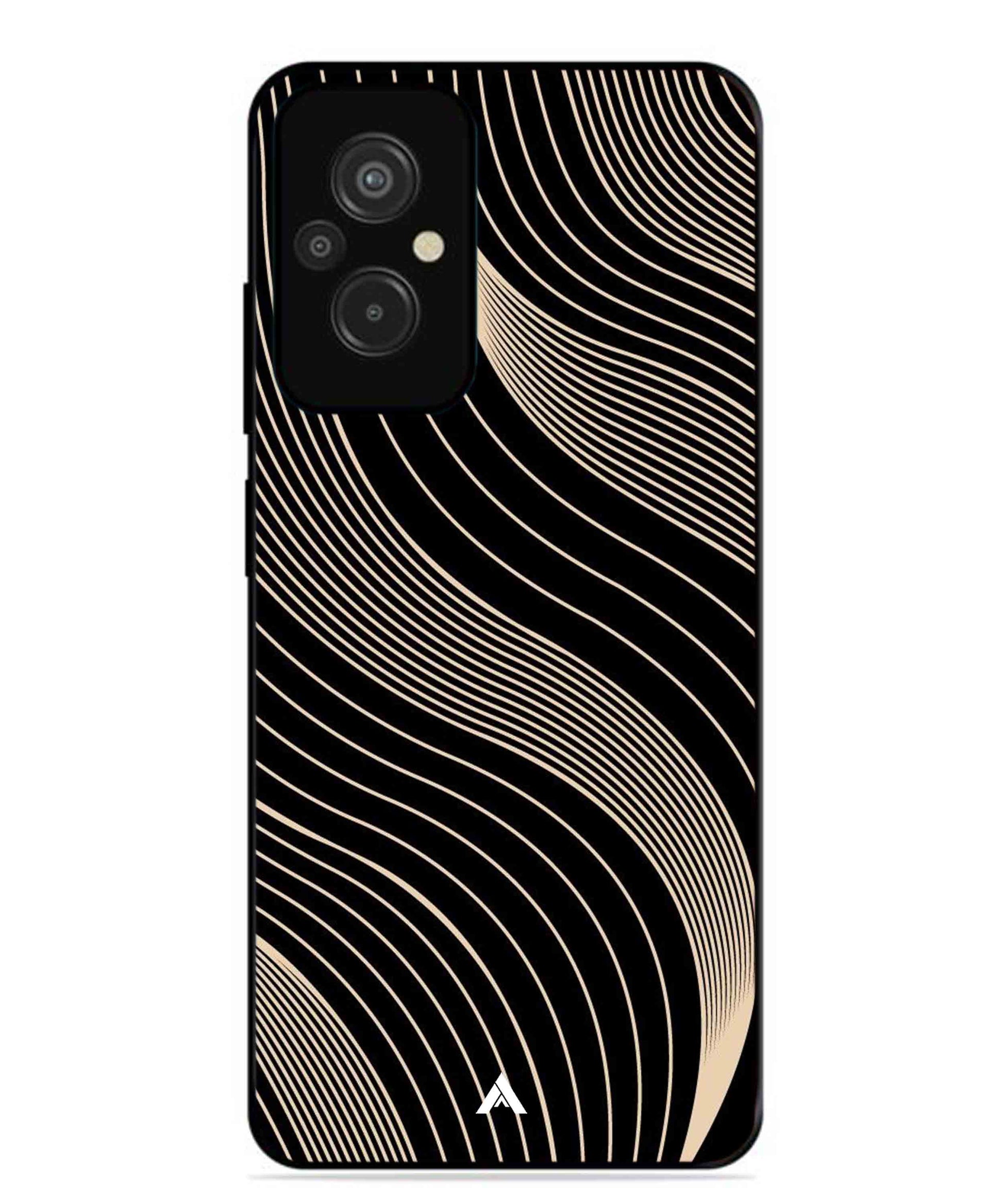 Stripe Pattern 13 Metal Back Cover Phone Case for Xiaomi Redmi 11 Prime 4G