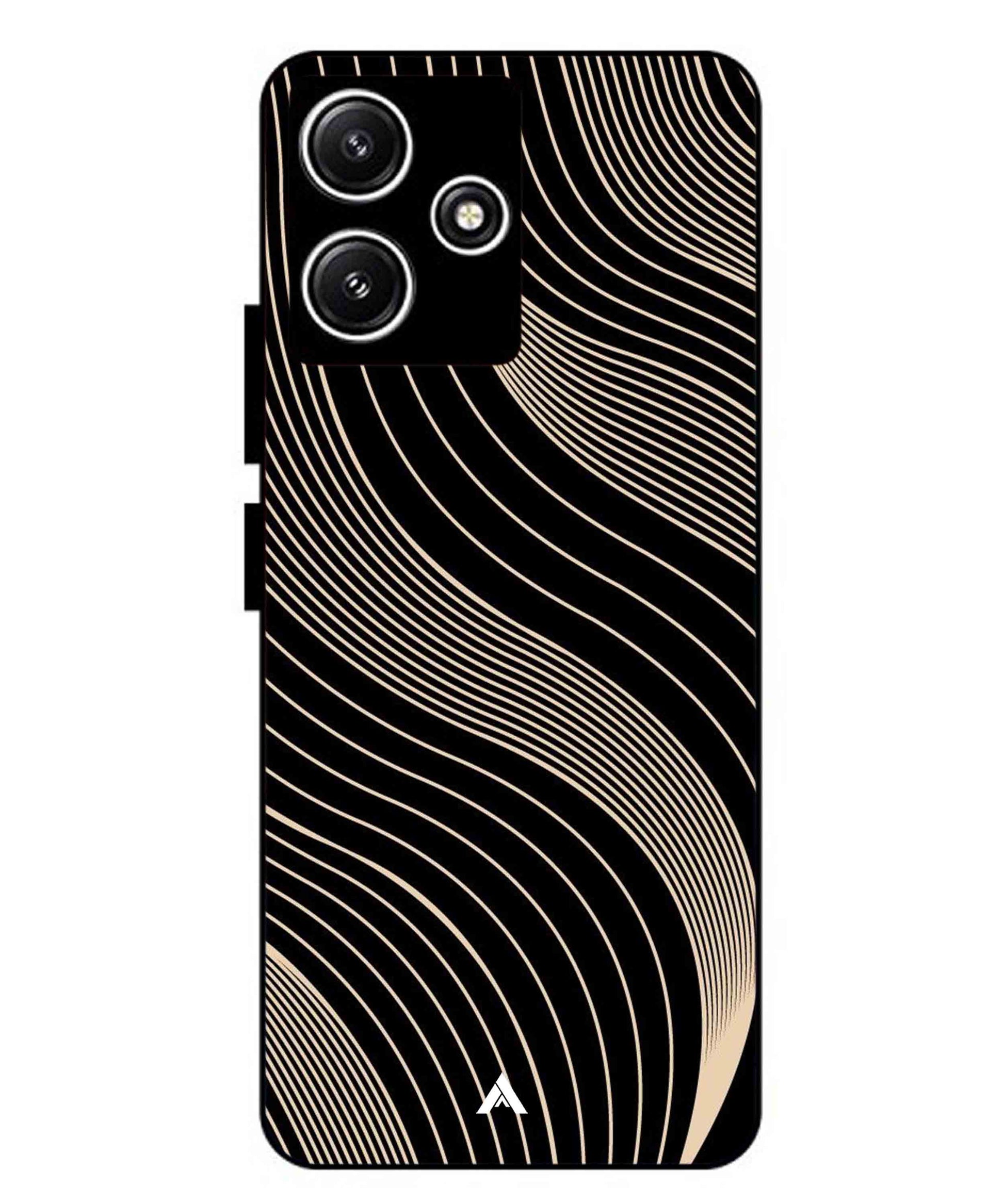 Stripe Pattern 13 Metal Back Cover Phone Case for Xiaomi Redmi 12 5G