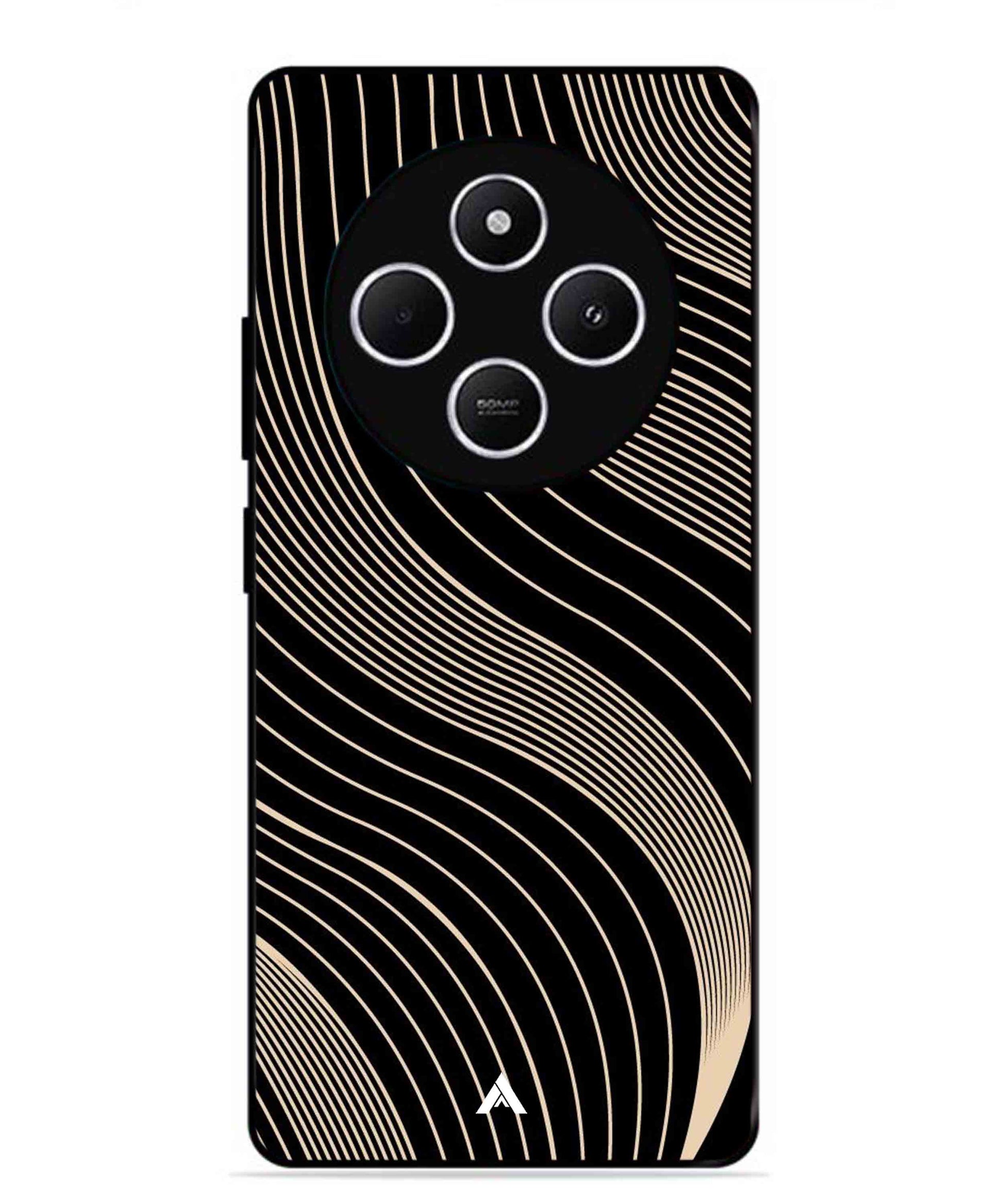 Stripe Pattern 13 Metal Back Cover Phone Case for Xiaomi Redmi 14C