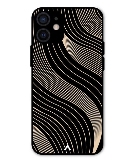 Stripe Pattern 13 Metal Back Cover Phone Case for iPhone 12 Mini