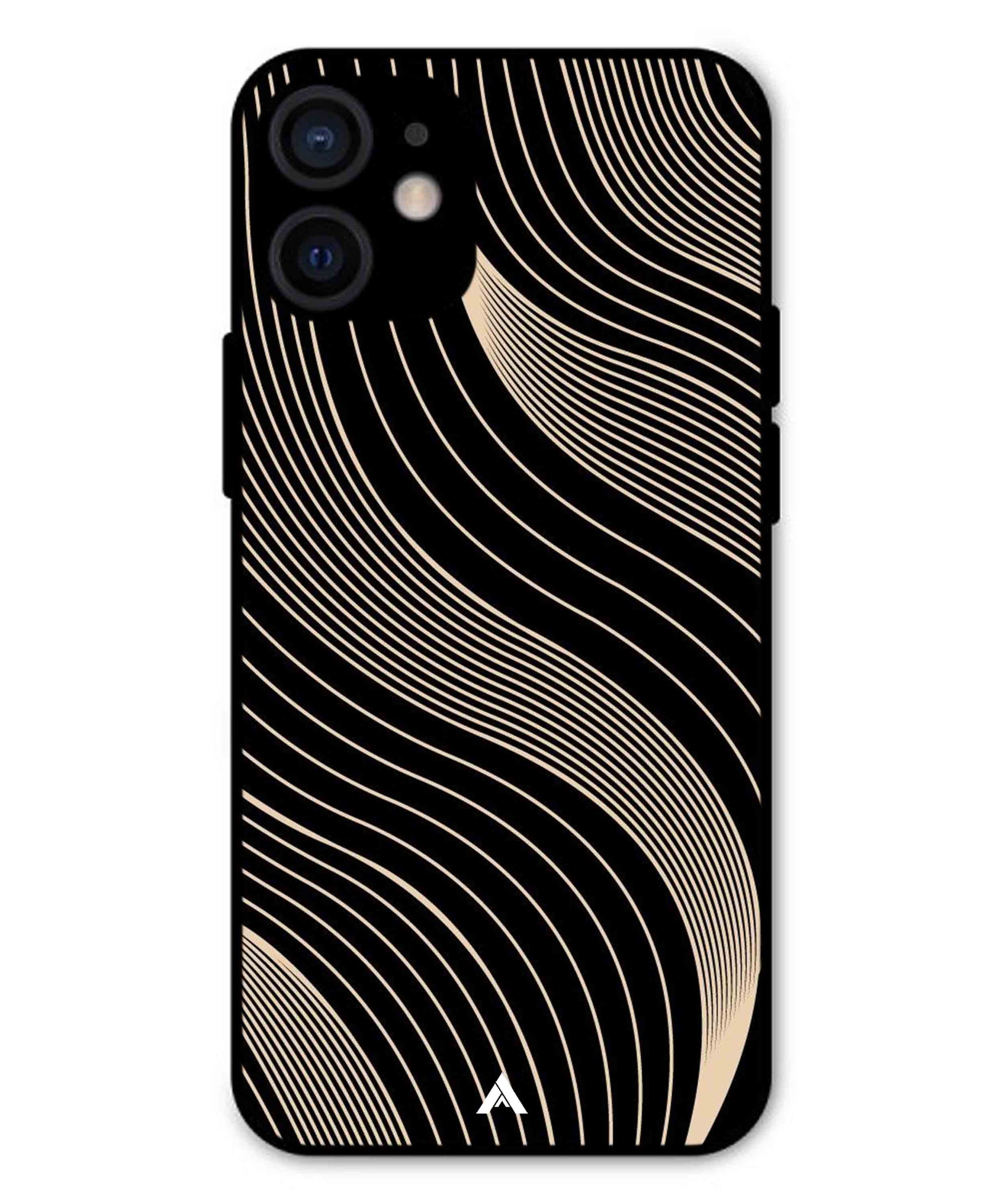 Stripe Pattern 13 Metal Back Cover Phone Case for iPhone 13 Mini