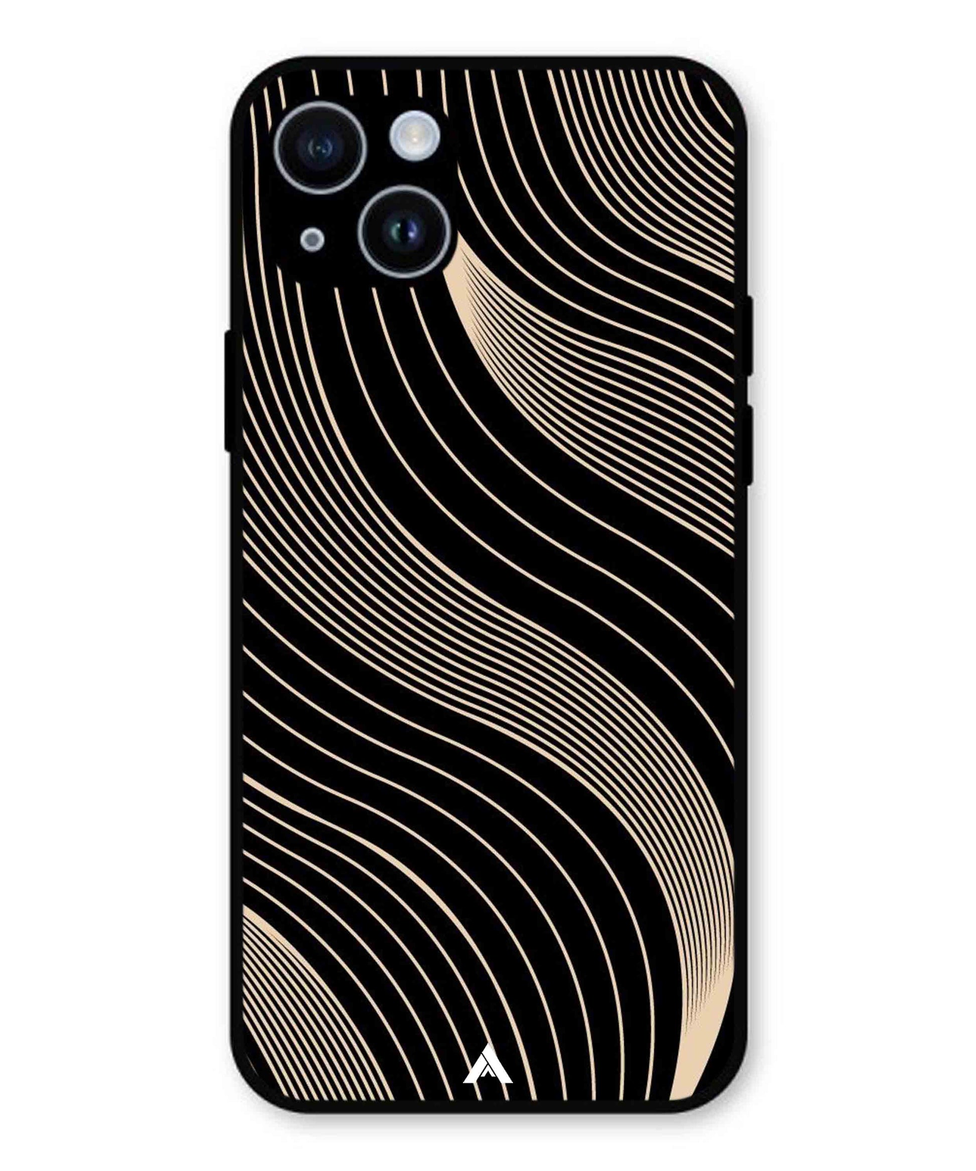 Stripe Pattern 13 Metal Back Cover Phone Case for iPhone 14