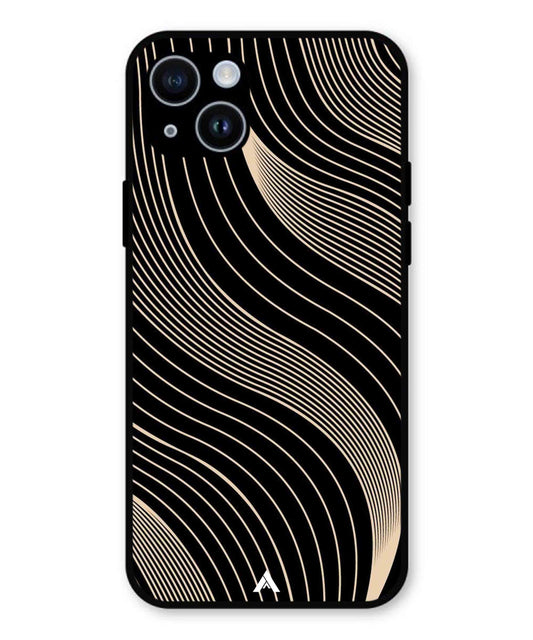Stripe Pattern 13 Metal Back Cover Phone Case for iPhone 14