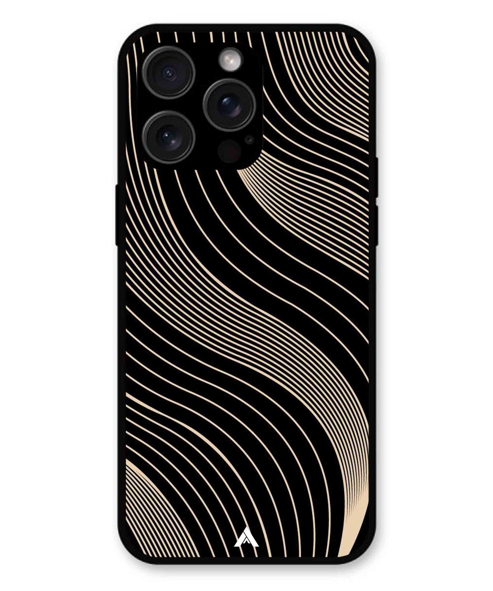 Stripe Pattern 13 Metal Back Cover Phone Case for iPhone 14 Pro Max