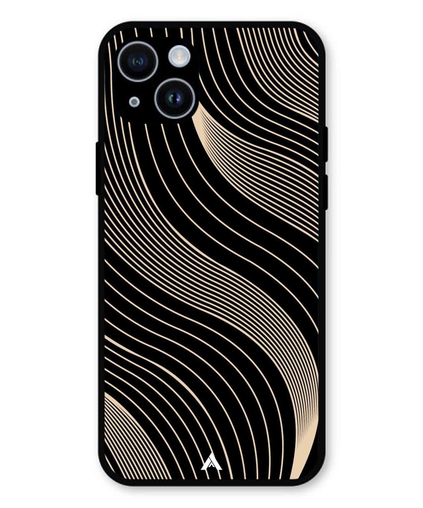 Stripe Pattern 13 Metal Back Cover Phone Case for iPhone 15 Plus